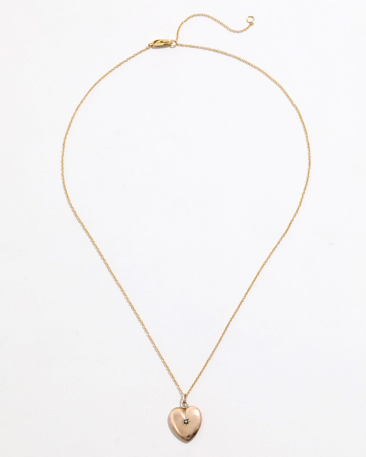 Antique Victorian 14k Gold Heart Pendant Necklace - Photo 2