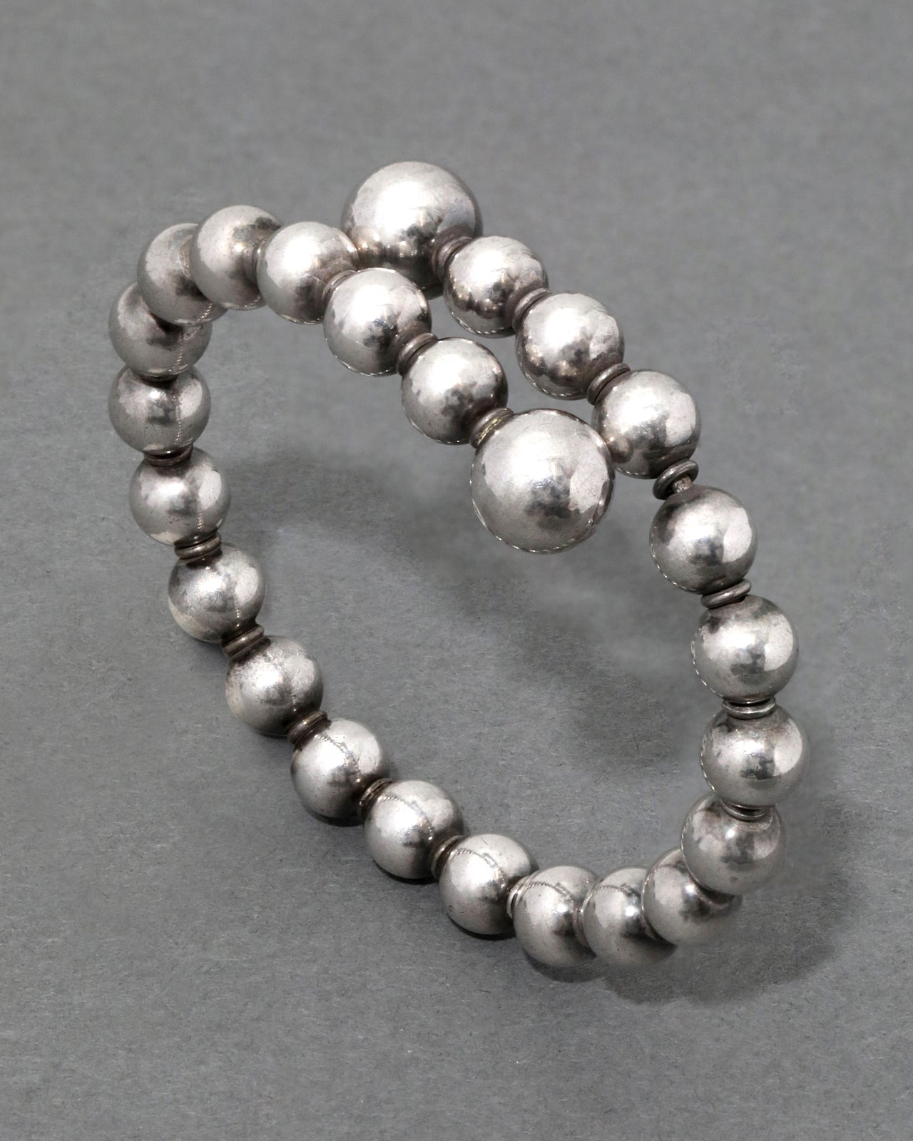 Vintage 1960s Handmade Sterling Silver Coil Cuff - Photo 2