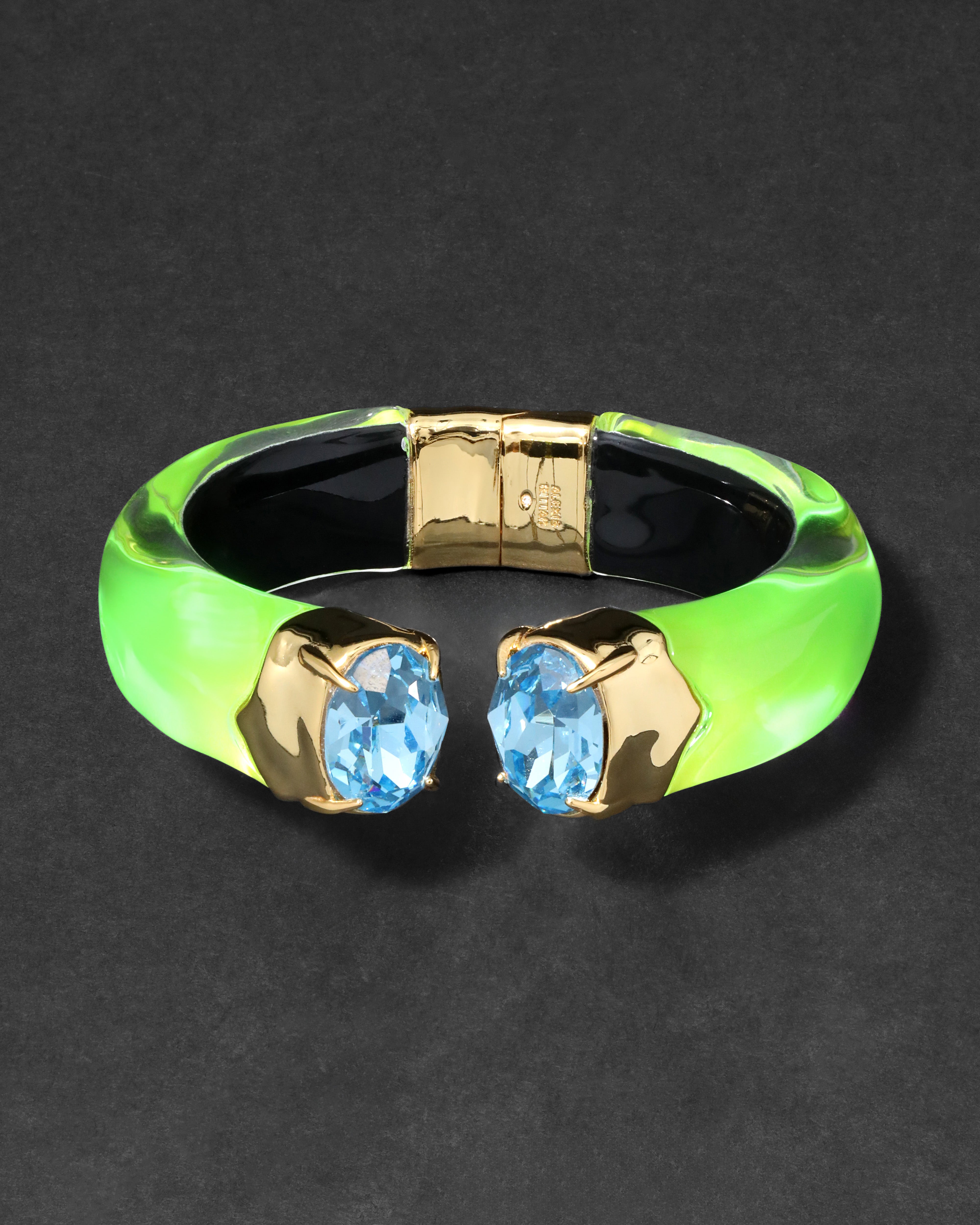 Bonbon Crystal Lucite Hinge Bracelet Fluorescent