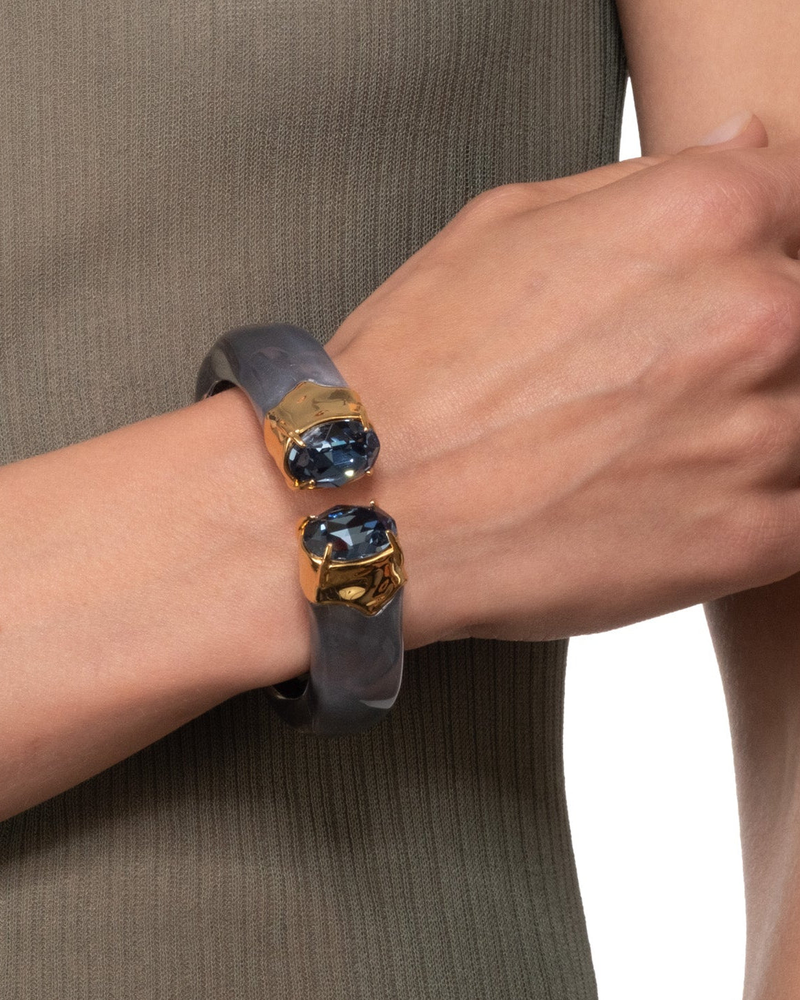 Bonbon Crystal Lucite Hinge Bracelet- Frozen Mist - Photo 2