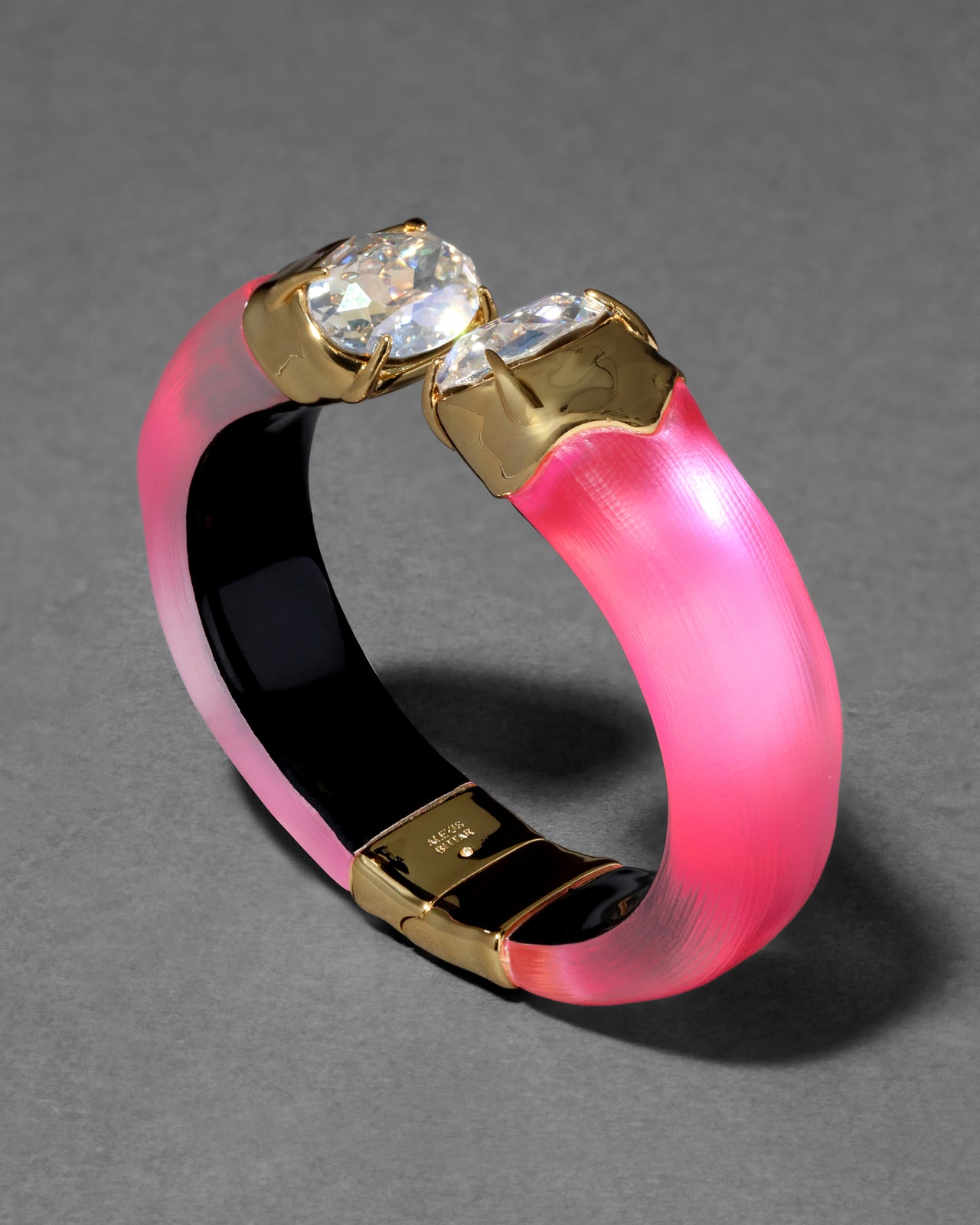 Bonbon Crystal Lucite Hinge Bracelet- Neon Pink - Photo 2