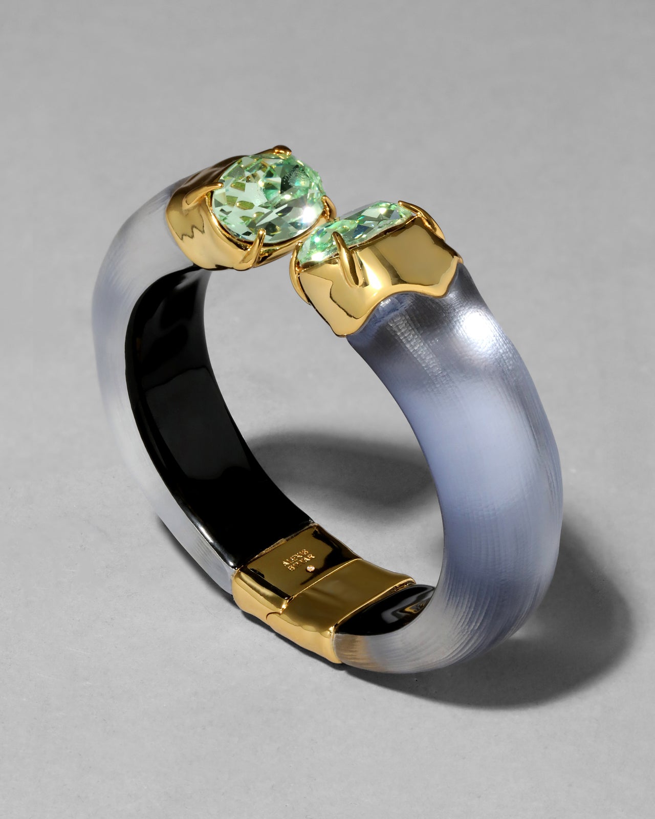 Bonbon Crystal Lucite Hinge Bracelet- Steel Blue - Photo 2