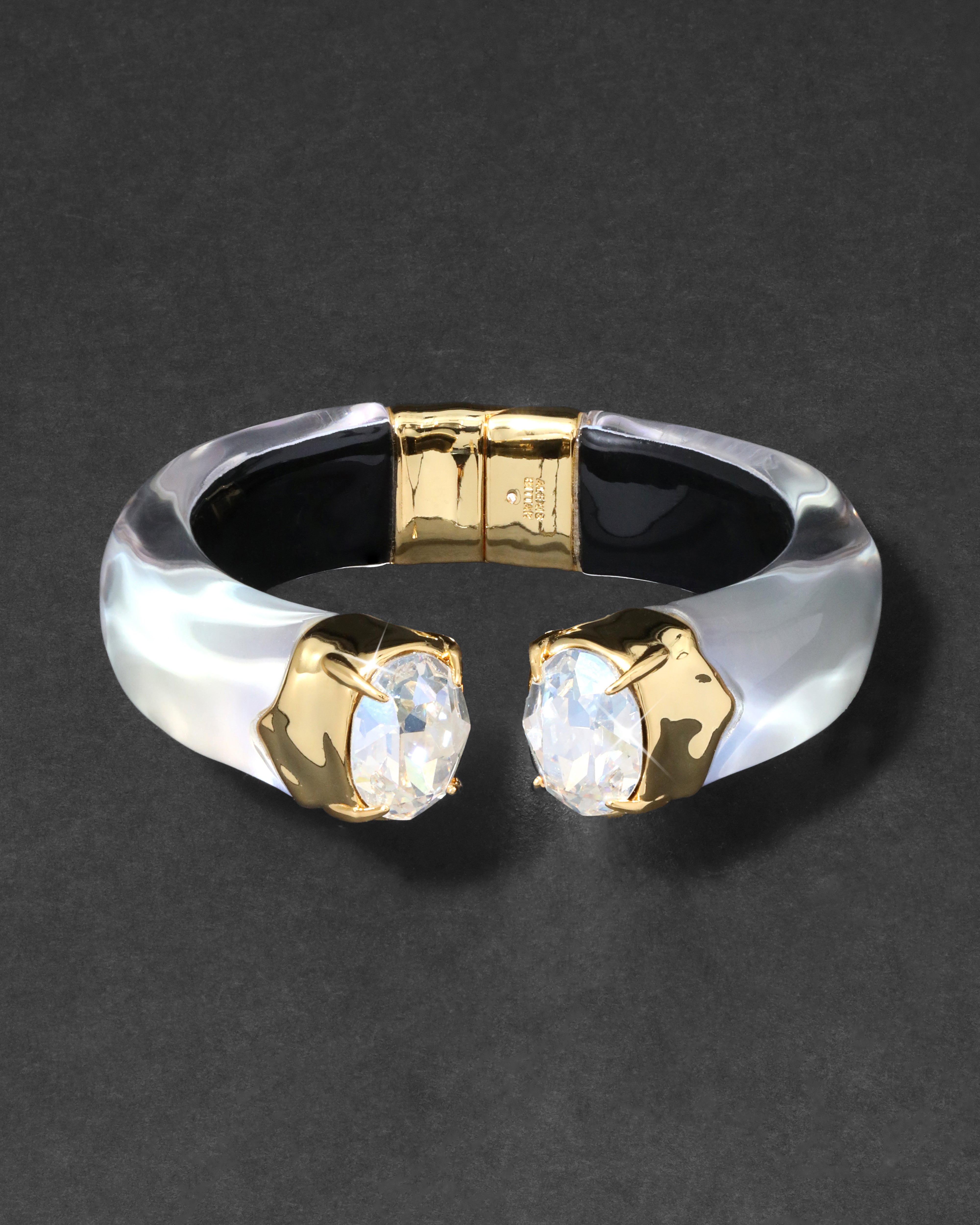Bonbon Crystal Lucite Hinge Bracelet Opal