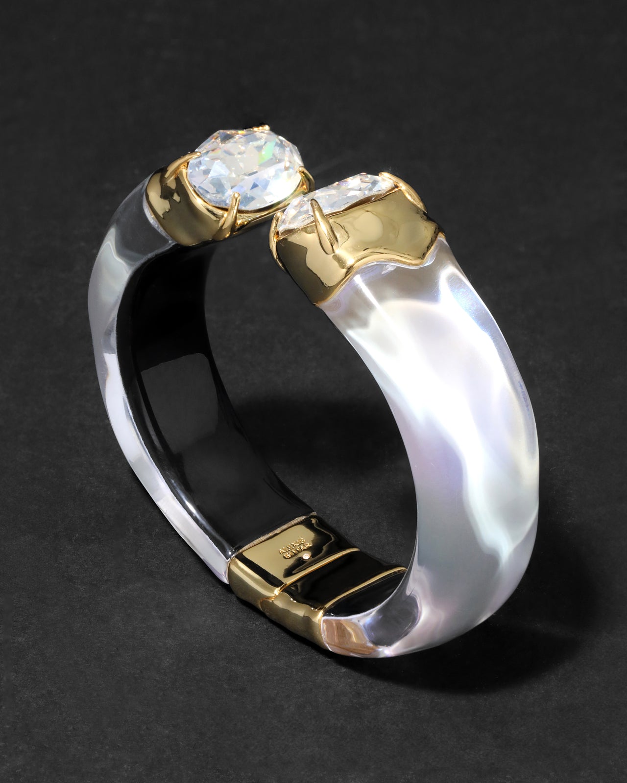Bonbon Crystal Lucite Hinge Bracelet- White Opal - Photo 2