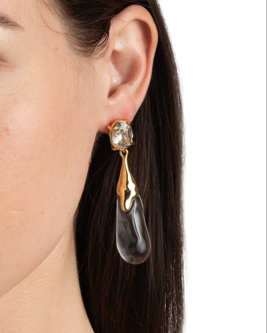 Bonbon Crystal Small Teardrop Earring- Clear - Photo 2