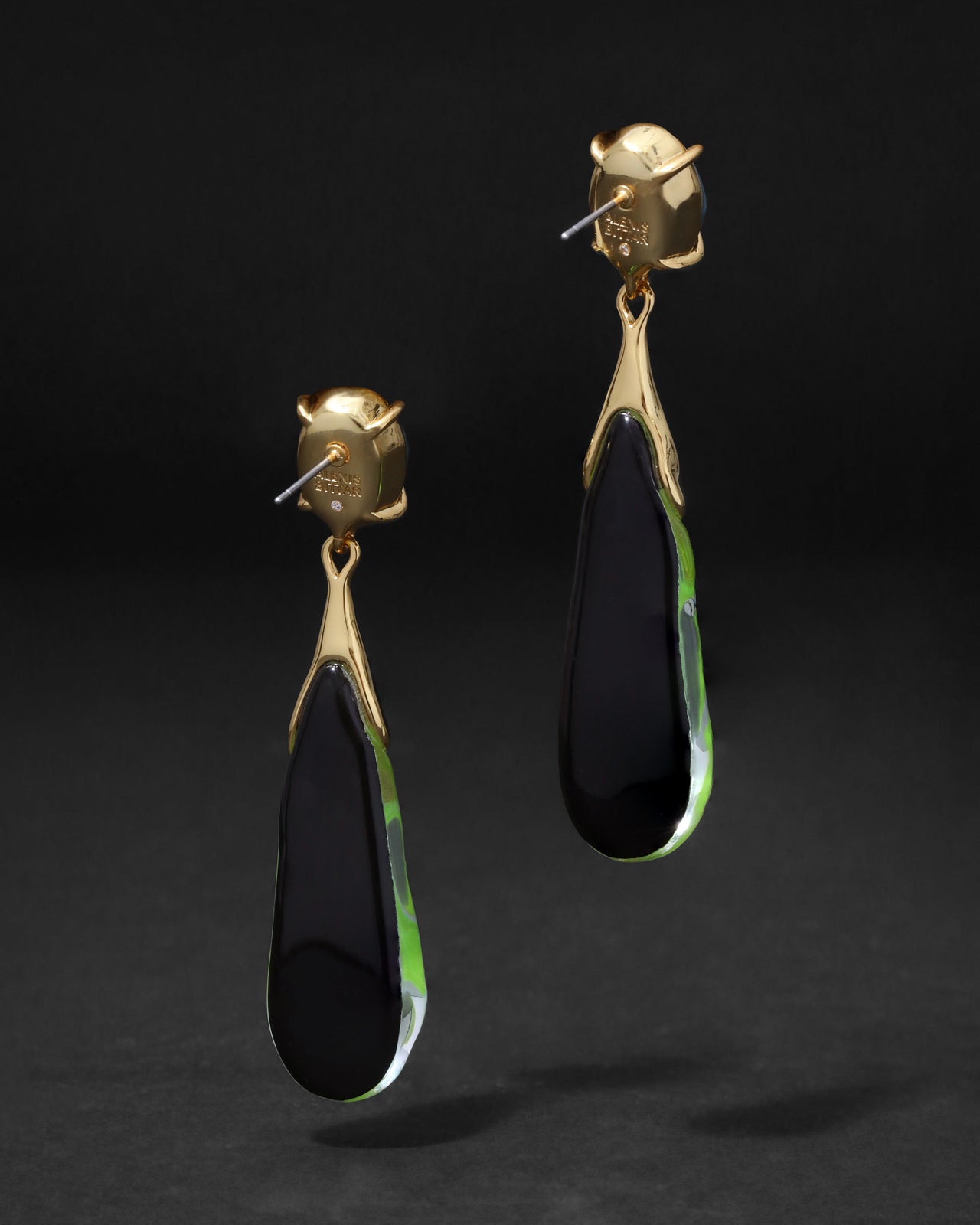 Bonbon Crystal Small Teardrop Earring- Fluorescent Yellow - Photo 2
