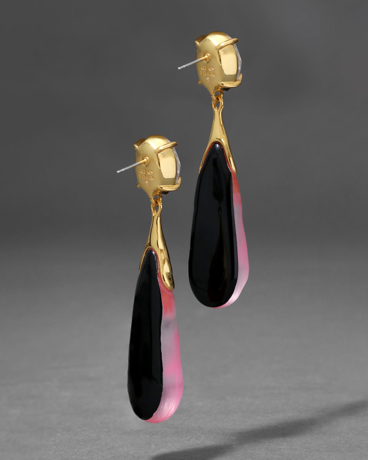 Bonbon Crystal Small Teardrop Earring- Neon Pink - Photo 2