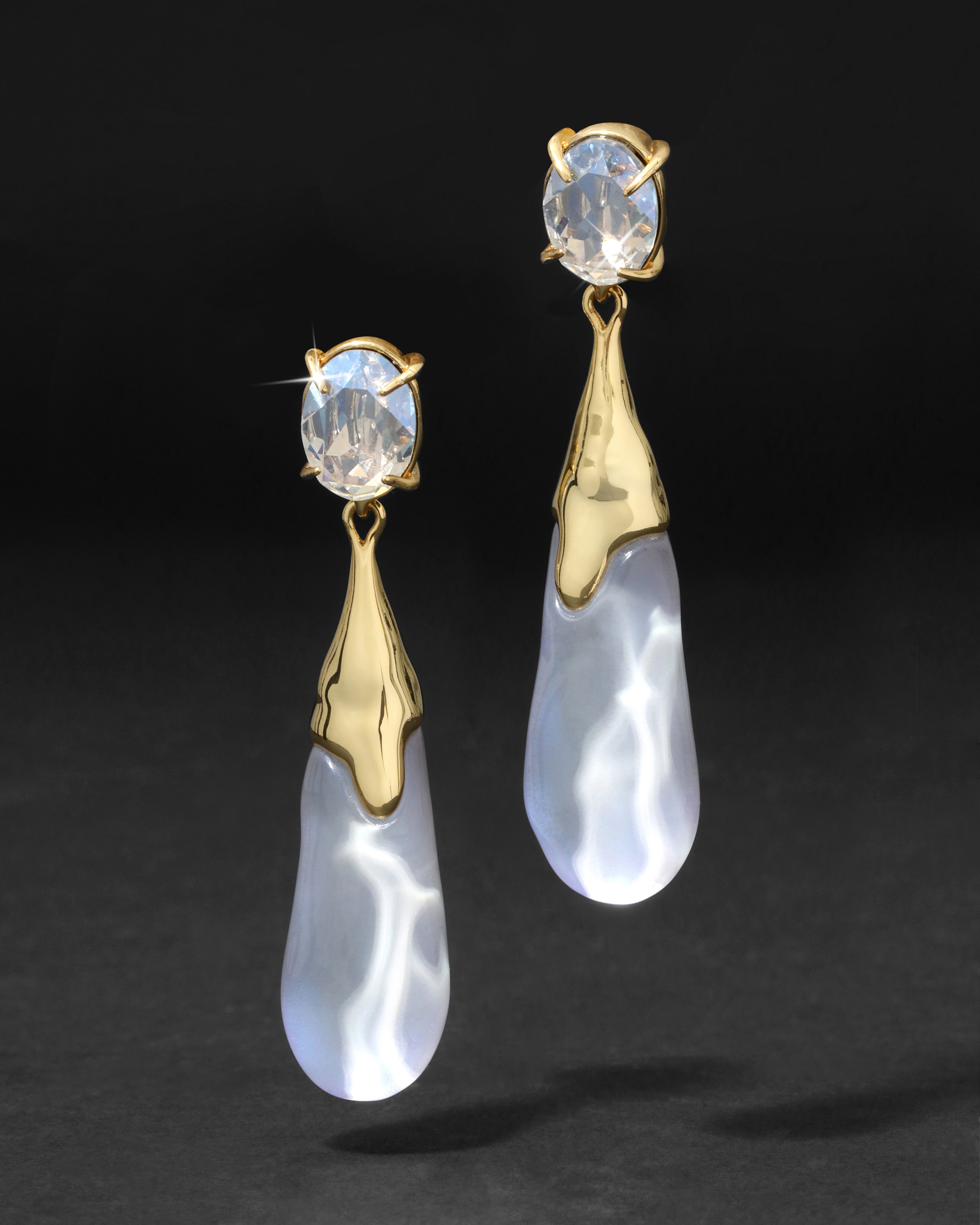 Bonbon Crystal Small Teardrop Earring Opal