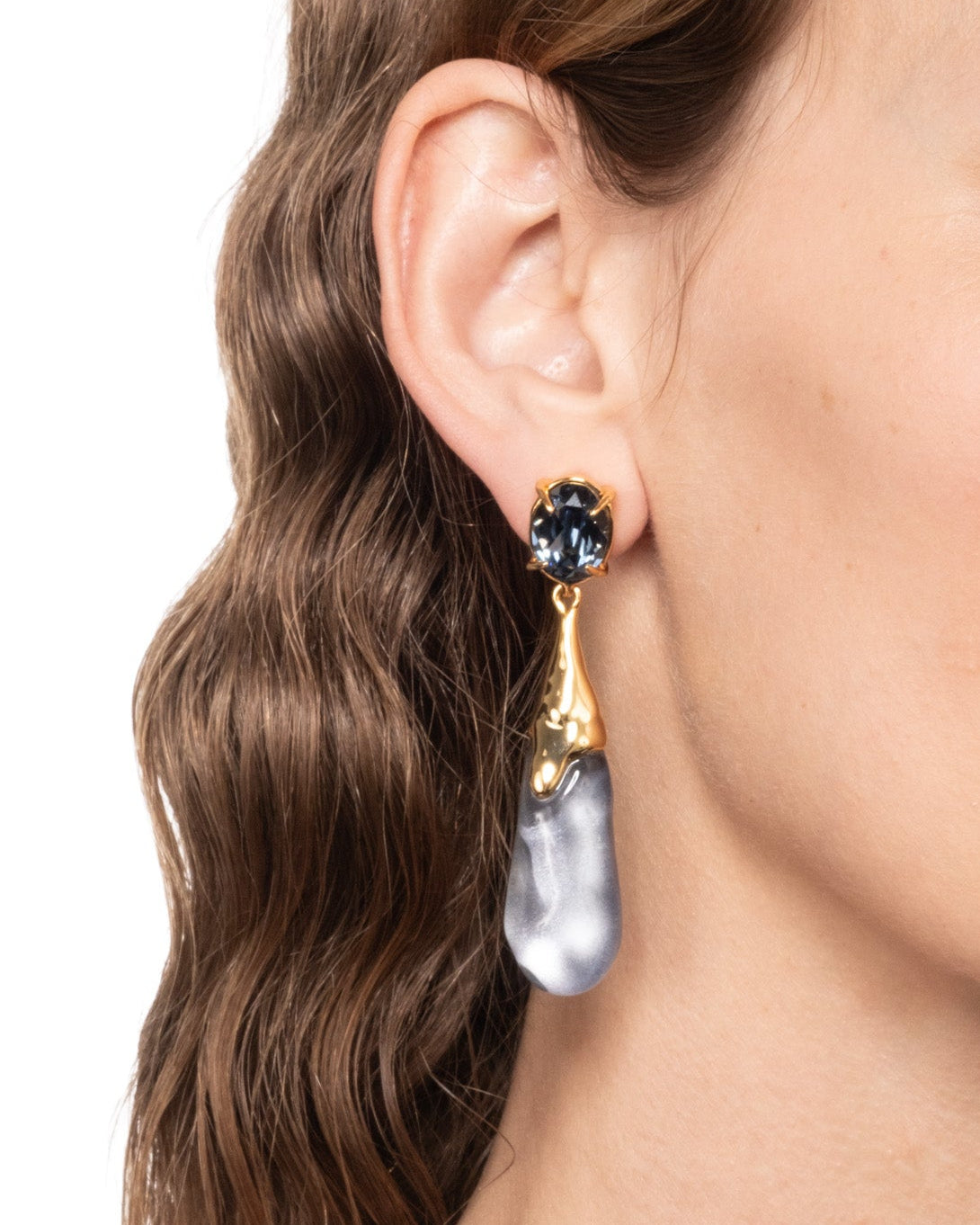 Bonbon Crystal Small Teardrop Lucite Earring- Frozen Mist - Photo 2