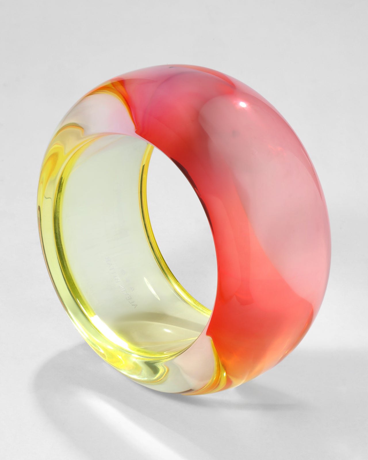 Bonbon Lucite Wide Bangle Bracelet- Sunset - Photo 2