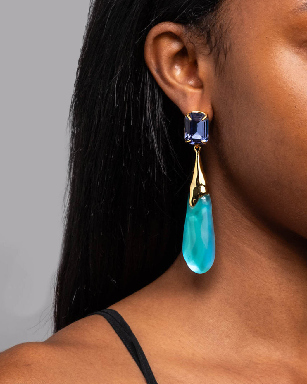 Bonbon Crystal Large Teardrop Earring- Mediterranean Opal - Photo 2