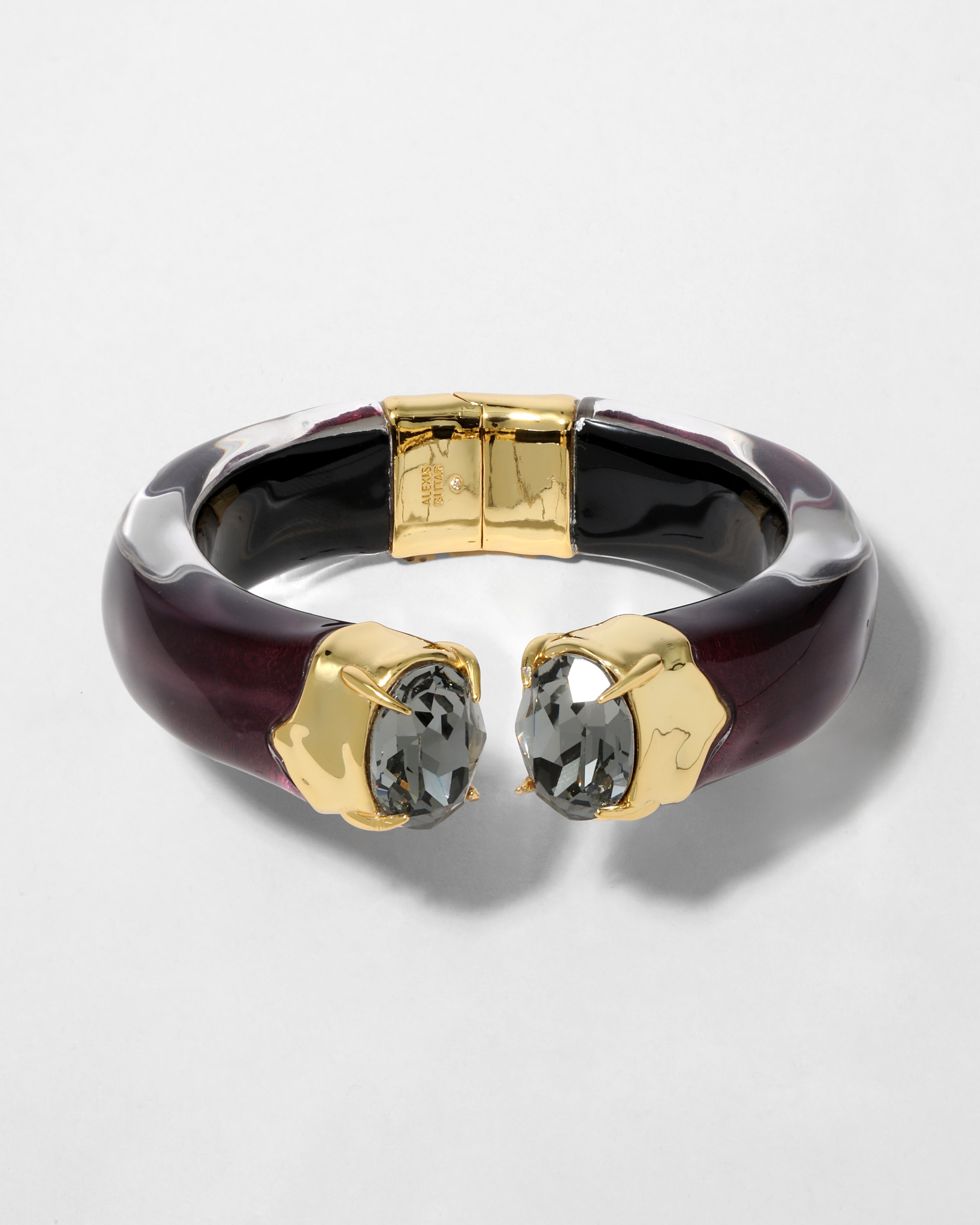 Bonbon Crystal Lucite Hinge Bracelet Cherry