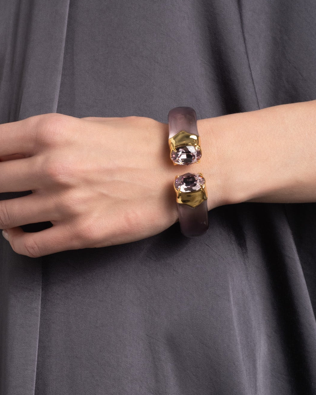 Bonbon Crystal Lucite Hinge Bracelet- Dusty Rose - Photo 2