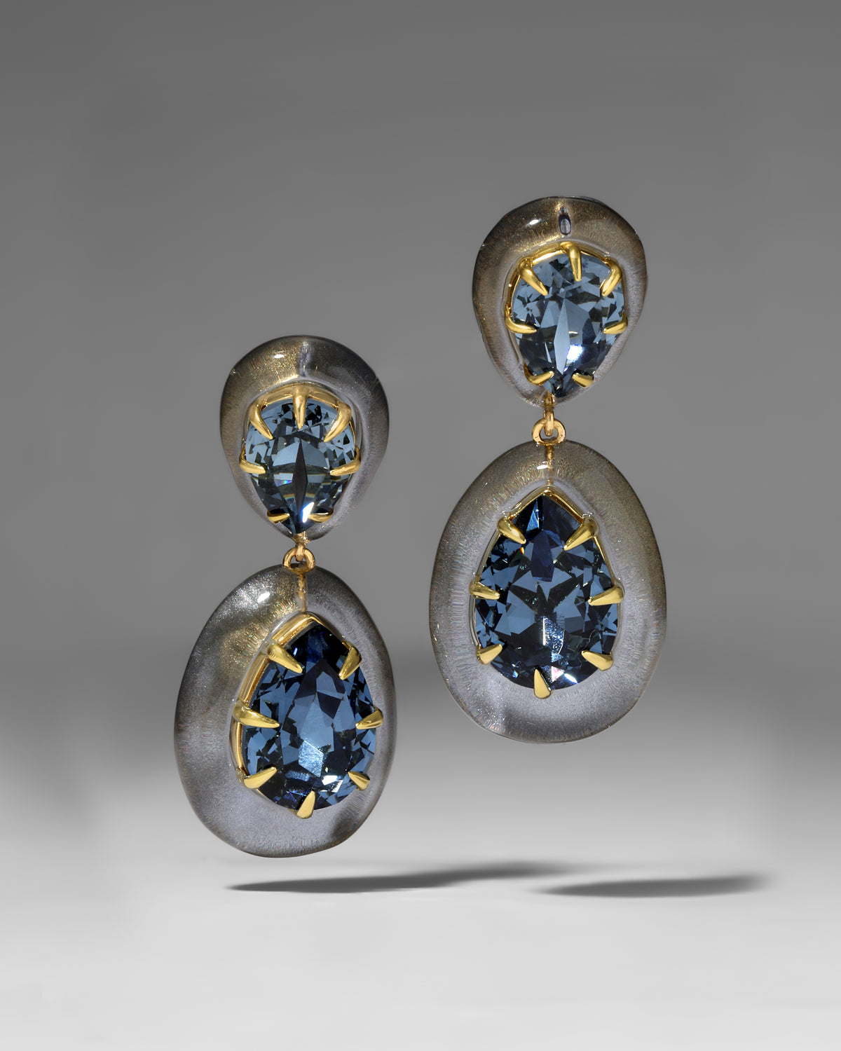 Bonbon Crystal Lucite Teardrop Post Earring- Frozen Mist - Photo 2