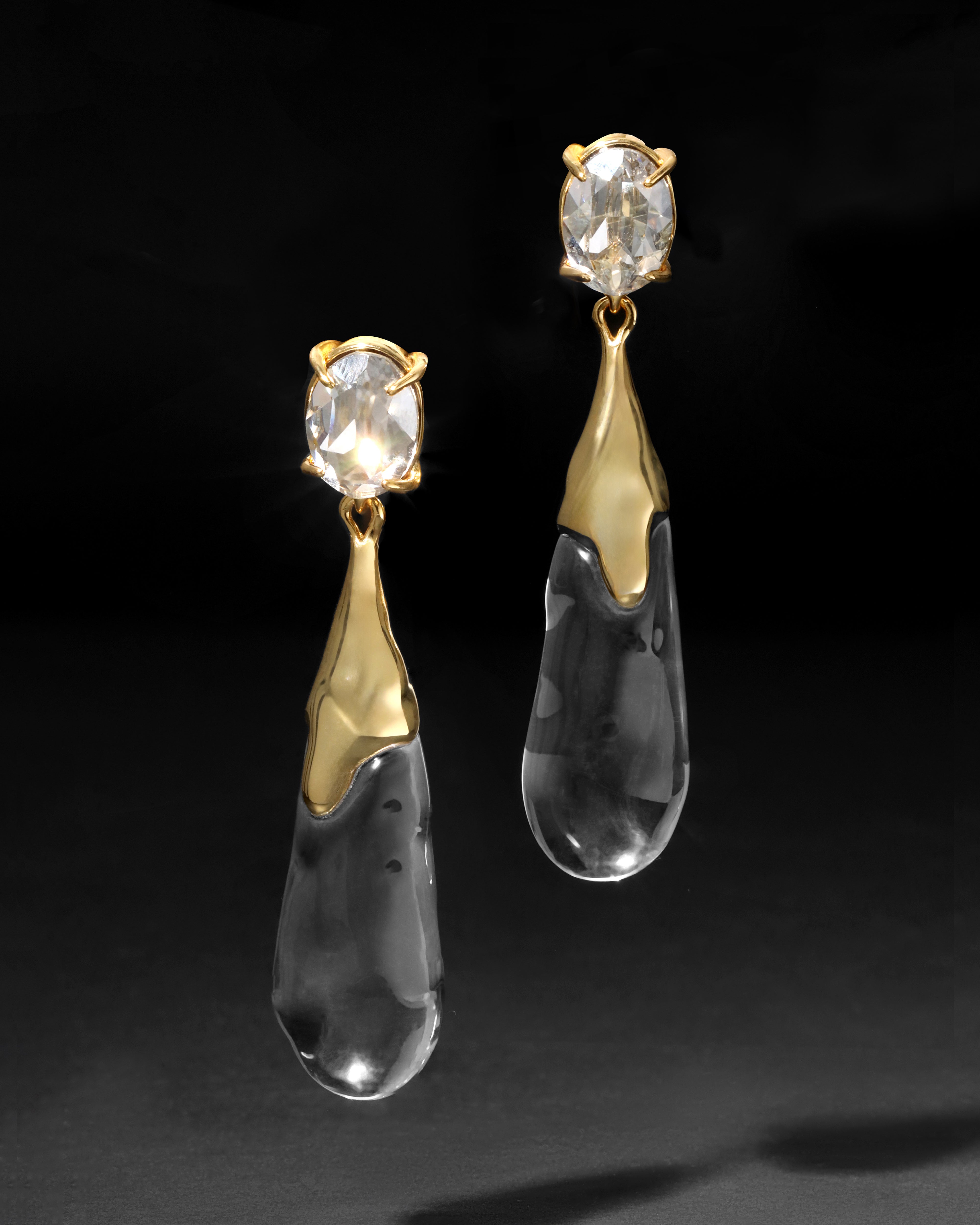 Bonbon Crystal Small Teardrop Earring Clear