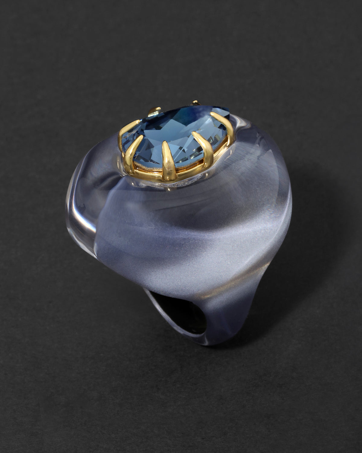 Bonbon Crystal Teardrop Lucite Ring- Frozen Mist - Photo 2