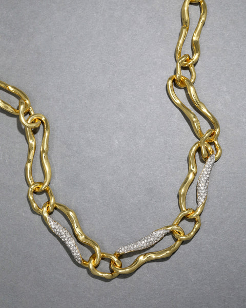 Brut Gold Curved Link Necklace