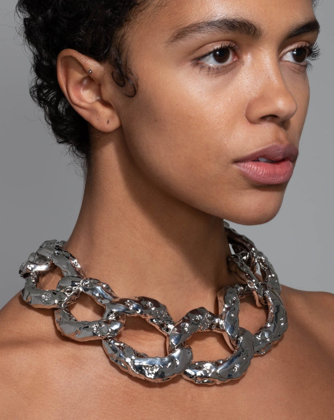 Brut Silver Curb Link Necklace - Photo 2