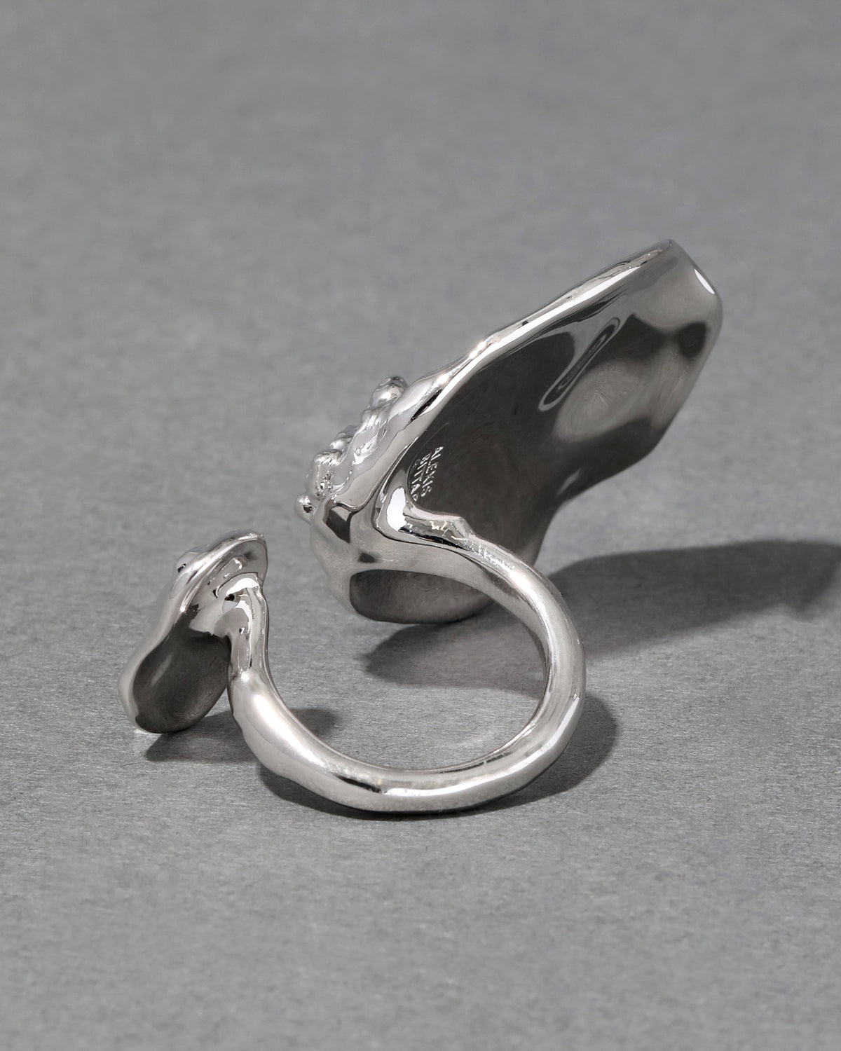 String Ring Disc Brut Silver Double Disc Ring