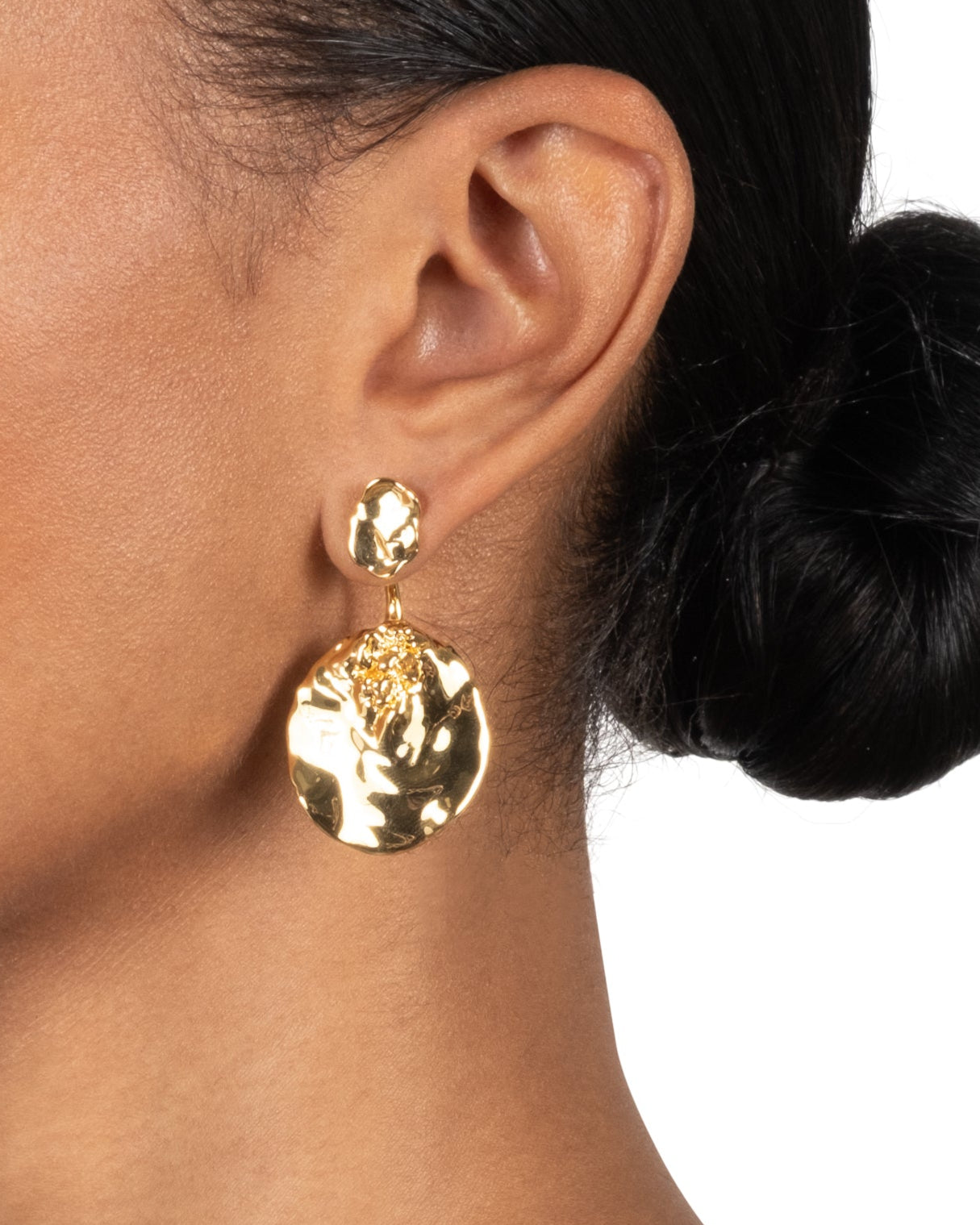 Brut Gold Coin Front Back Earring - Photo 2