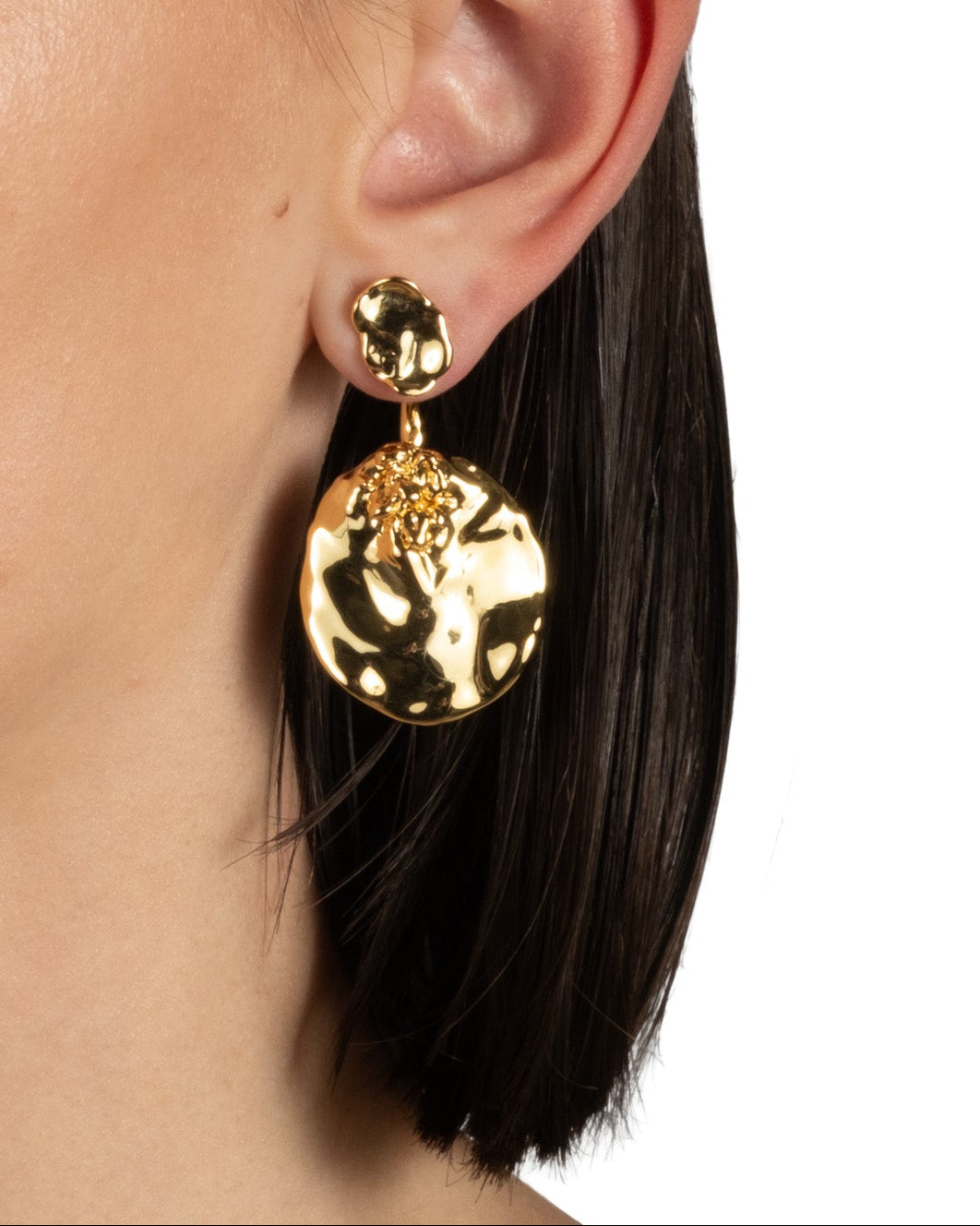Brut Gold Coin Front Back Earring - Photo 2