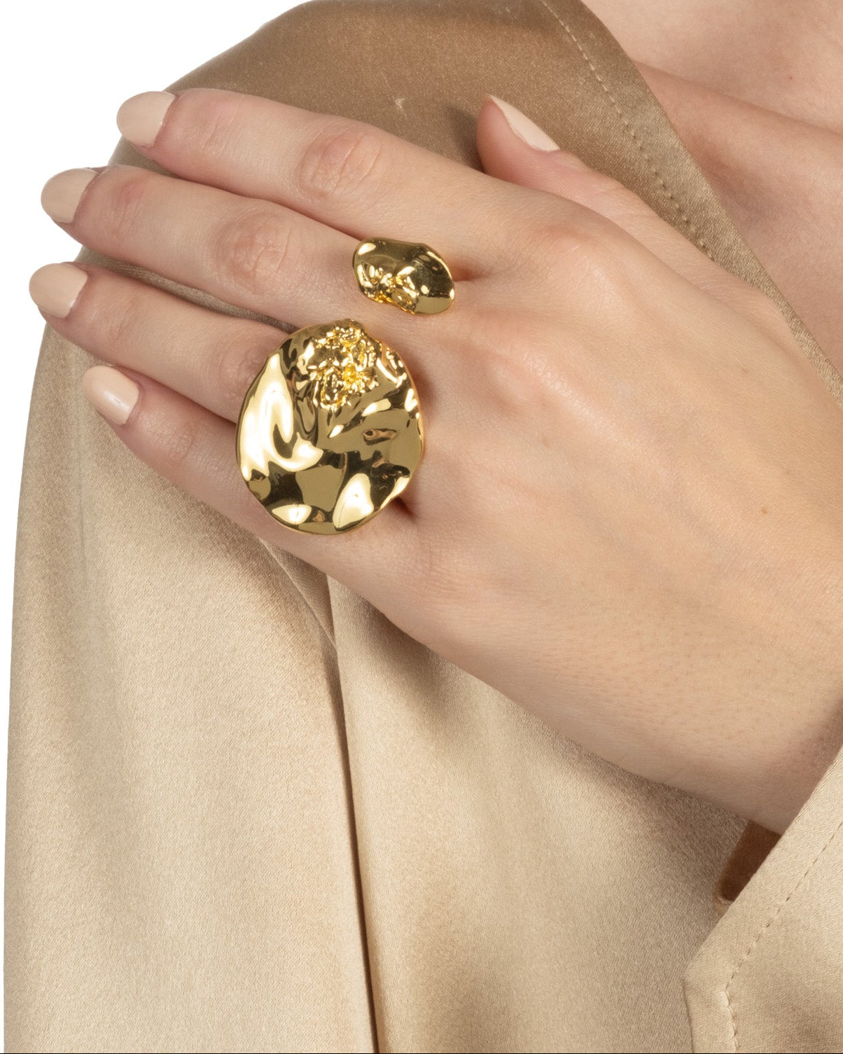 Brut Gold Double Disc Ring - Photo 2
