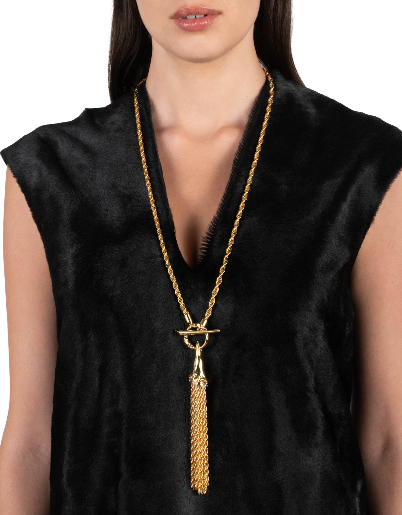 Brut Gold Long Tassel Necklace - Photo 2