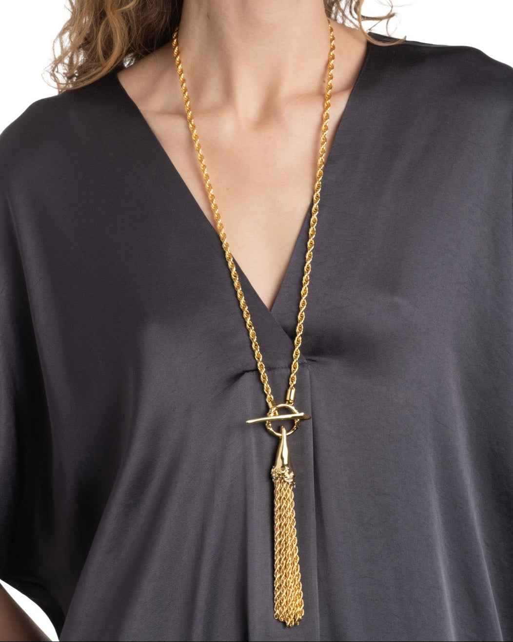 Brut Gold Long Tassel Necklace - Photo 2
