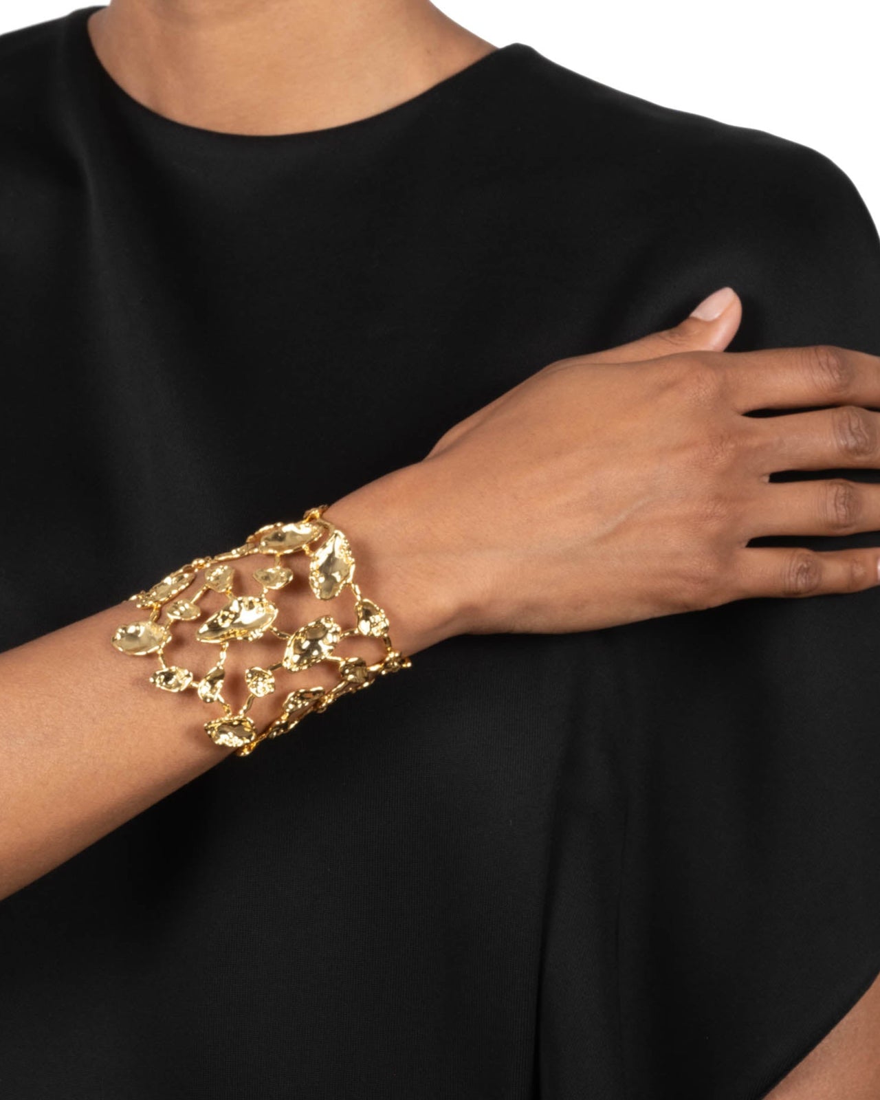 Brut Gold Mosaic Wide Cuff Bracelet - Photo 2