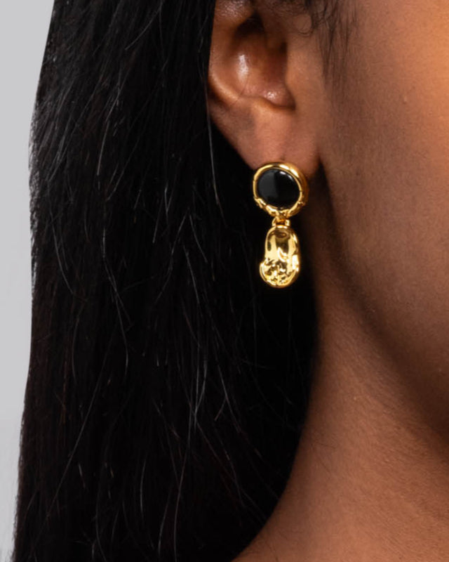 Brut Onyx Coin Drop Post Earring - Photo 2