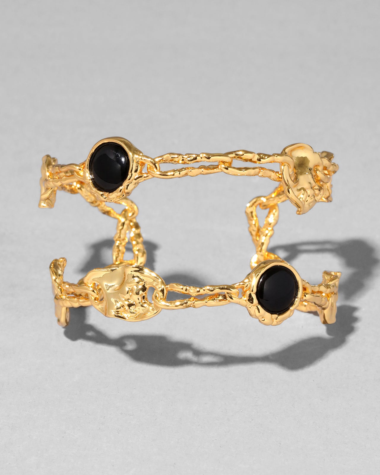 Brut Onyx Coin Open Cuff Bracelet - Photo 2