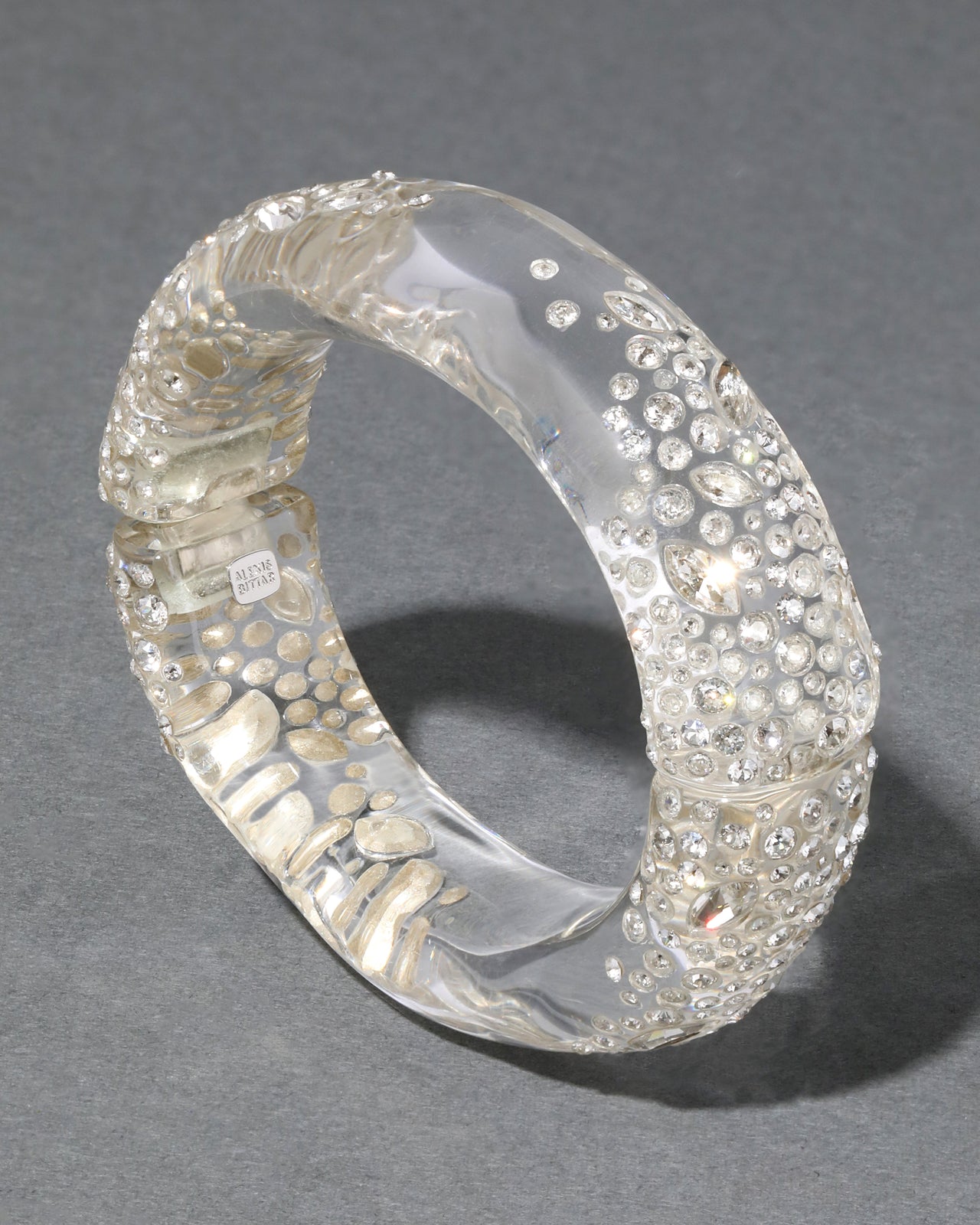 Confetti Crystal Lucite Hinge Bracelet- Clear - Photo 2