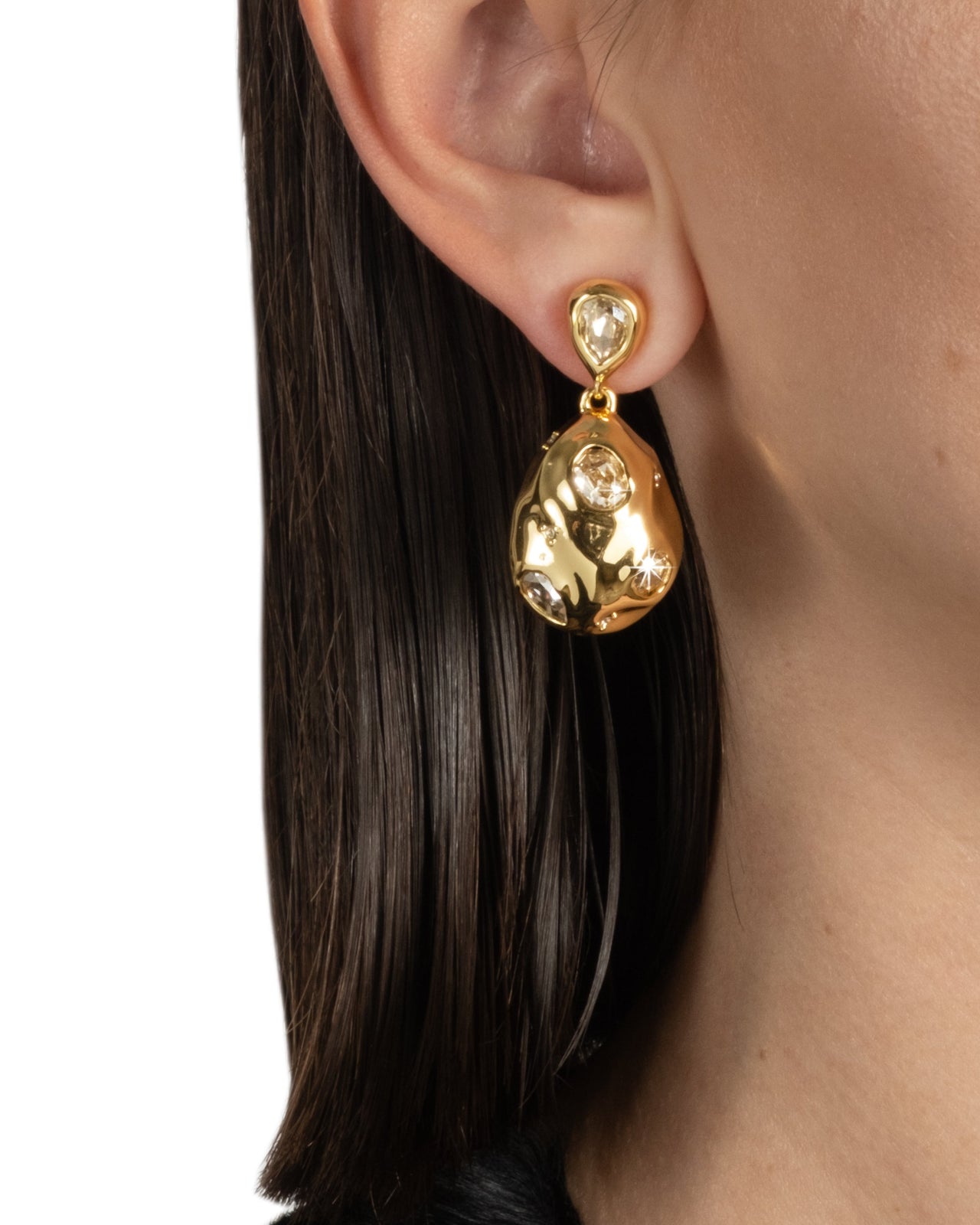 Crumpled Studded Orb Post Earring - Photo 2