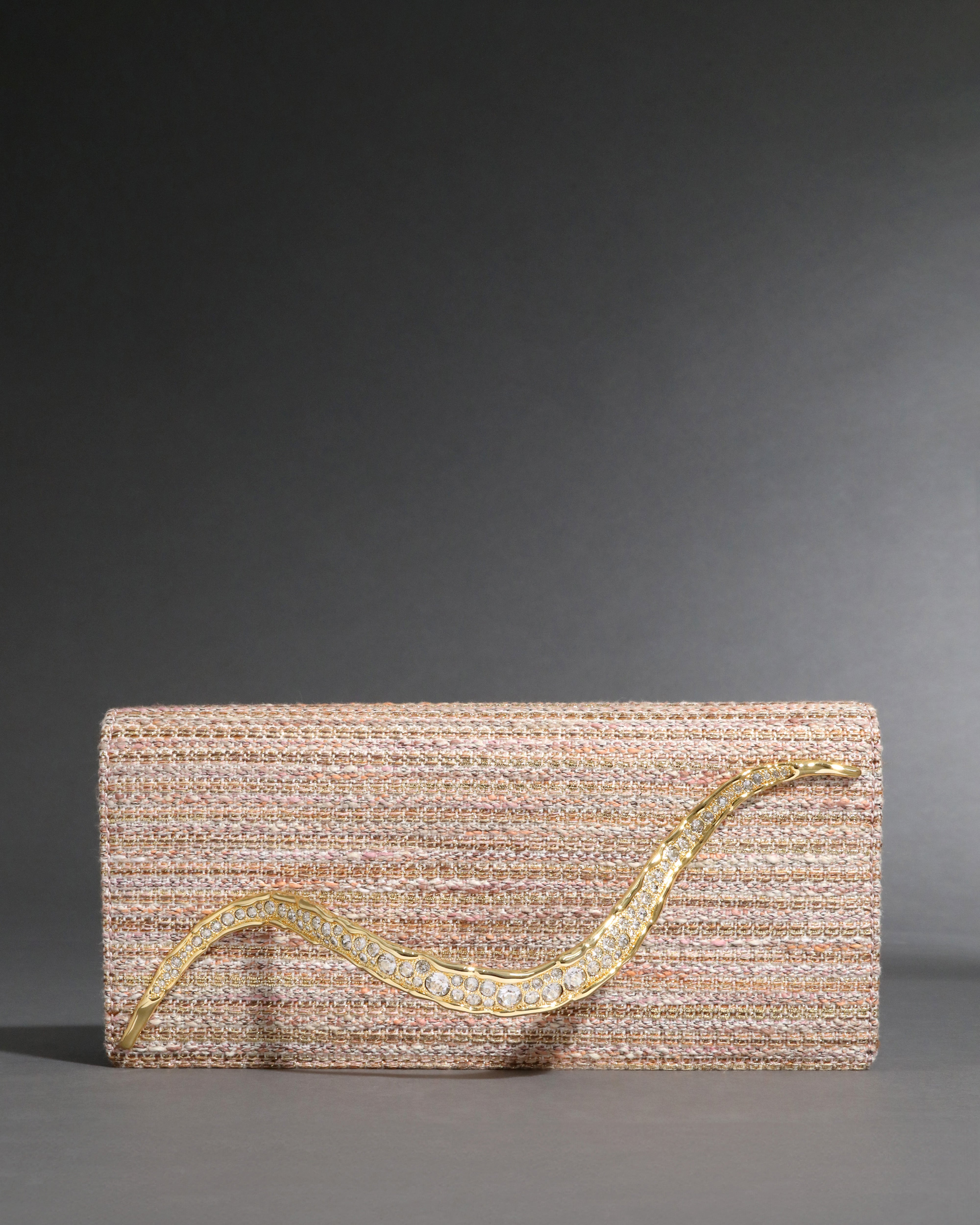 Crystal Curve Clutch Sunset Blush