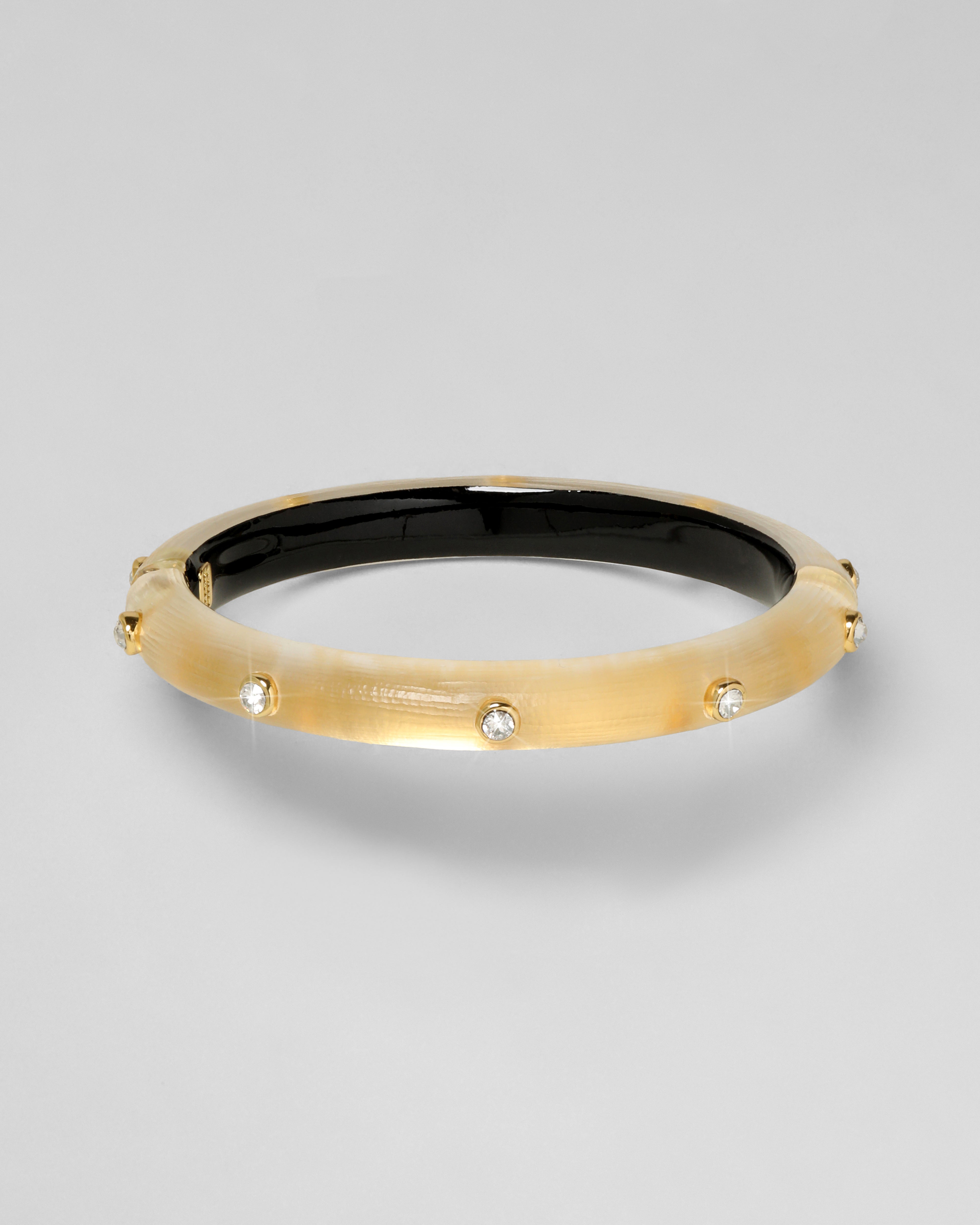 Crystal Studded Lucite Hinge Bracelet