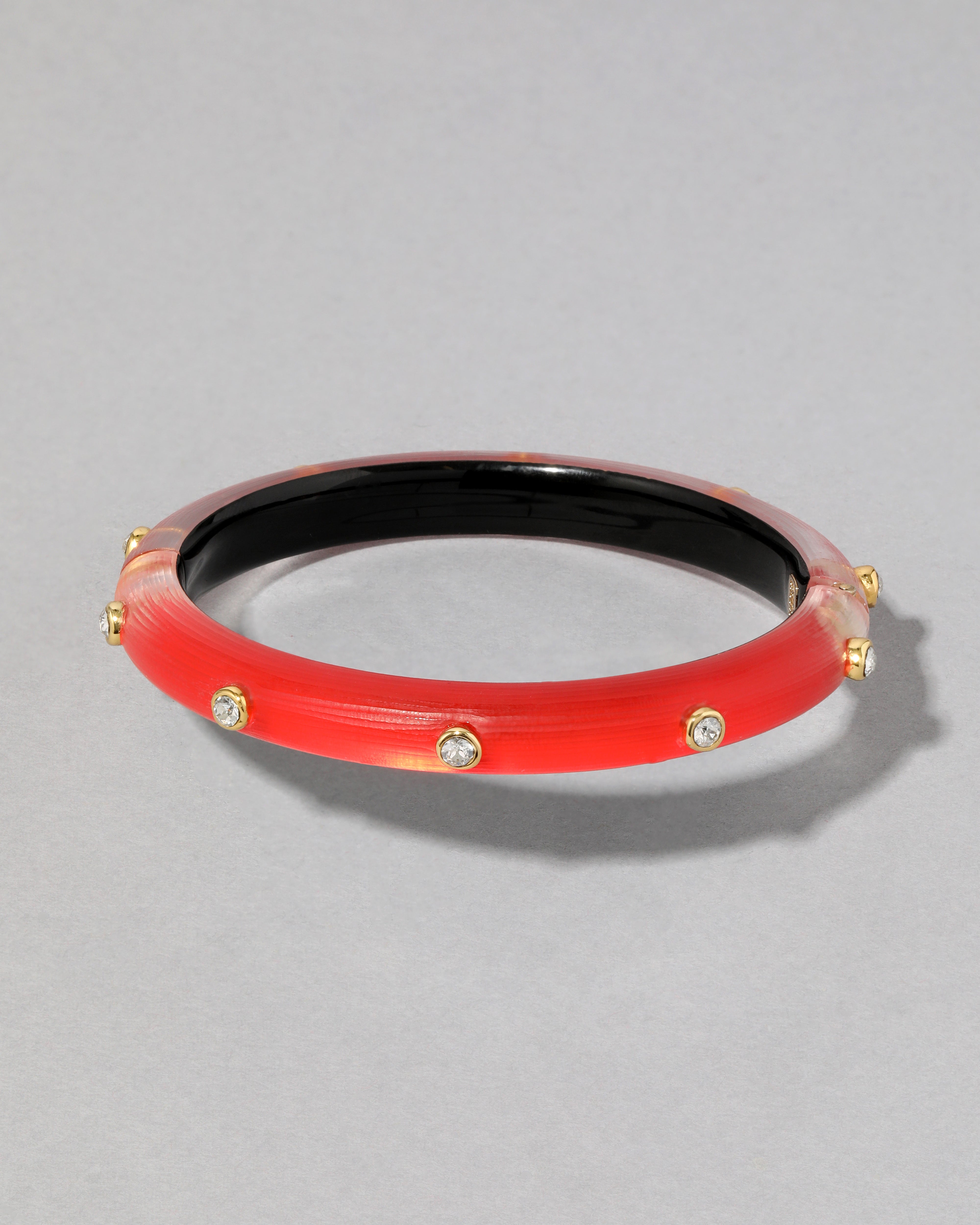 Crystal Studded Lucite Hinge Bracelet Lipstick