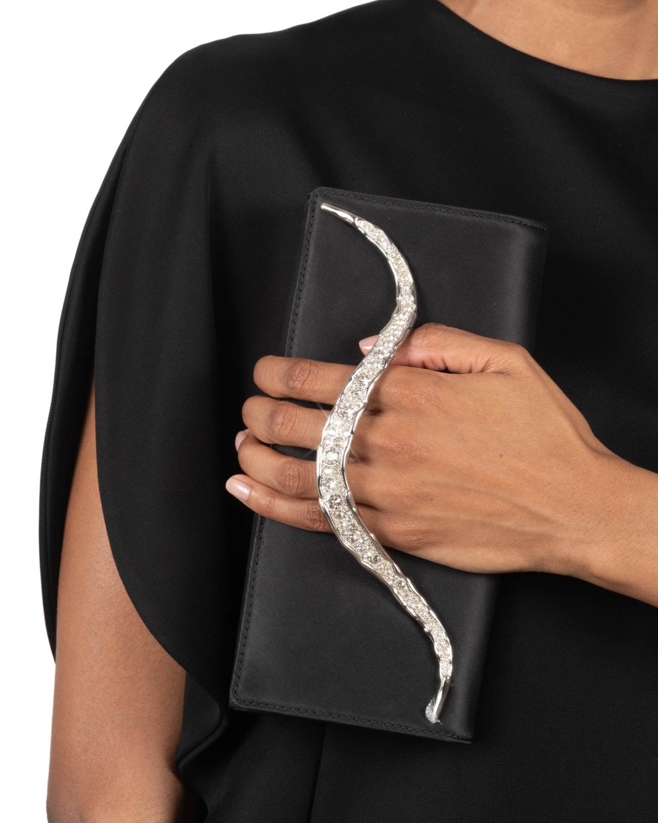 Crystal Curve Clutch- Black - Photo 2