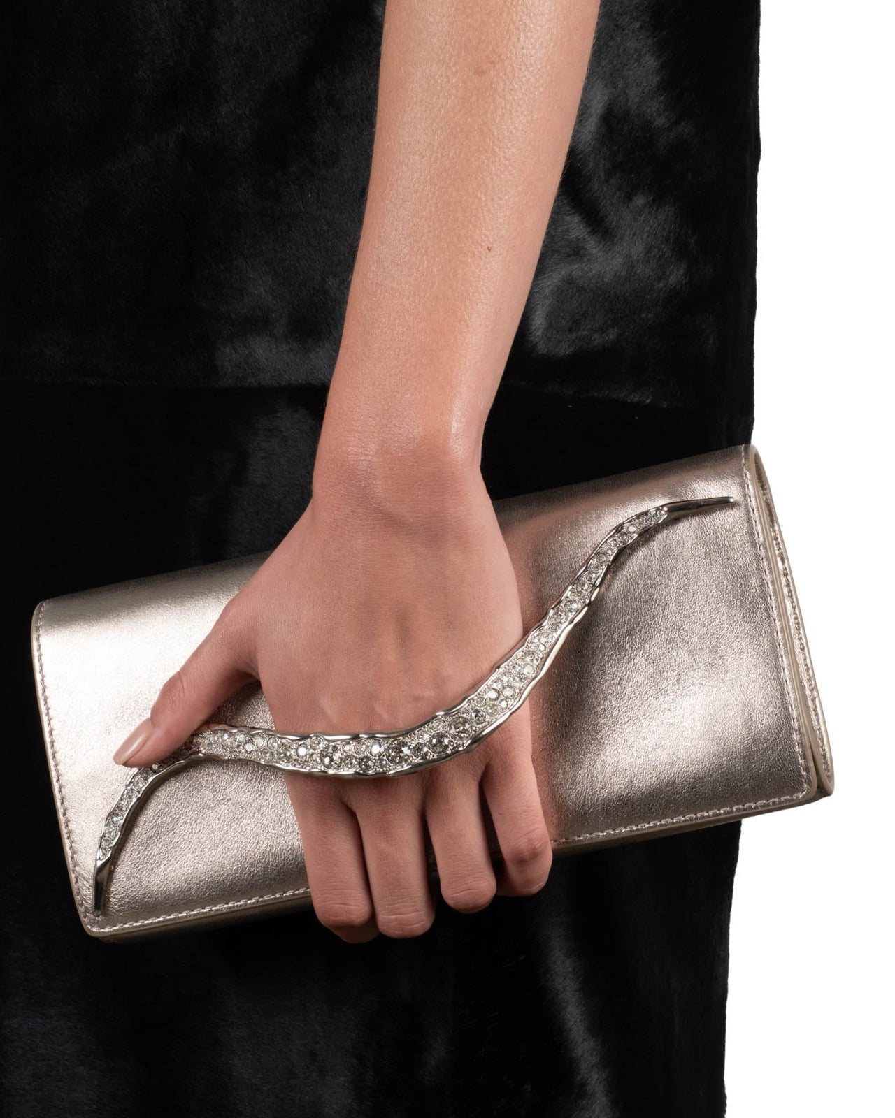 Crystal Curve Clutch- Champagne - Photo 2