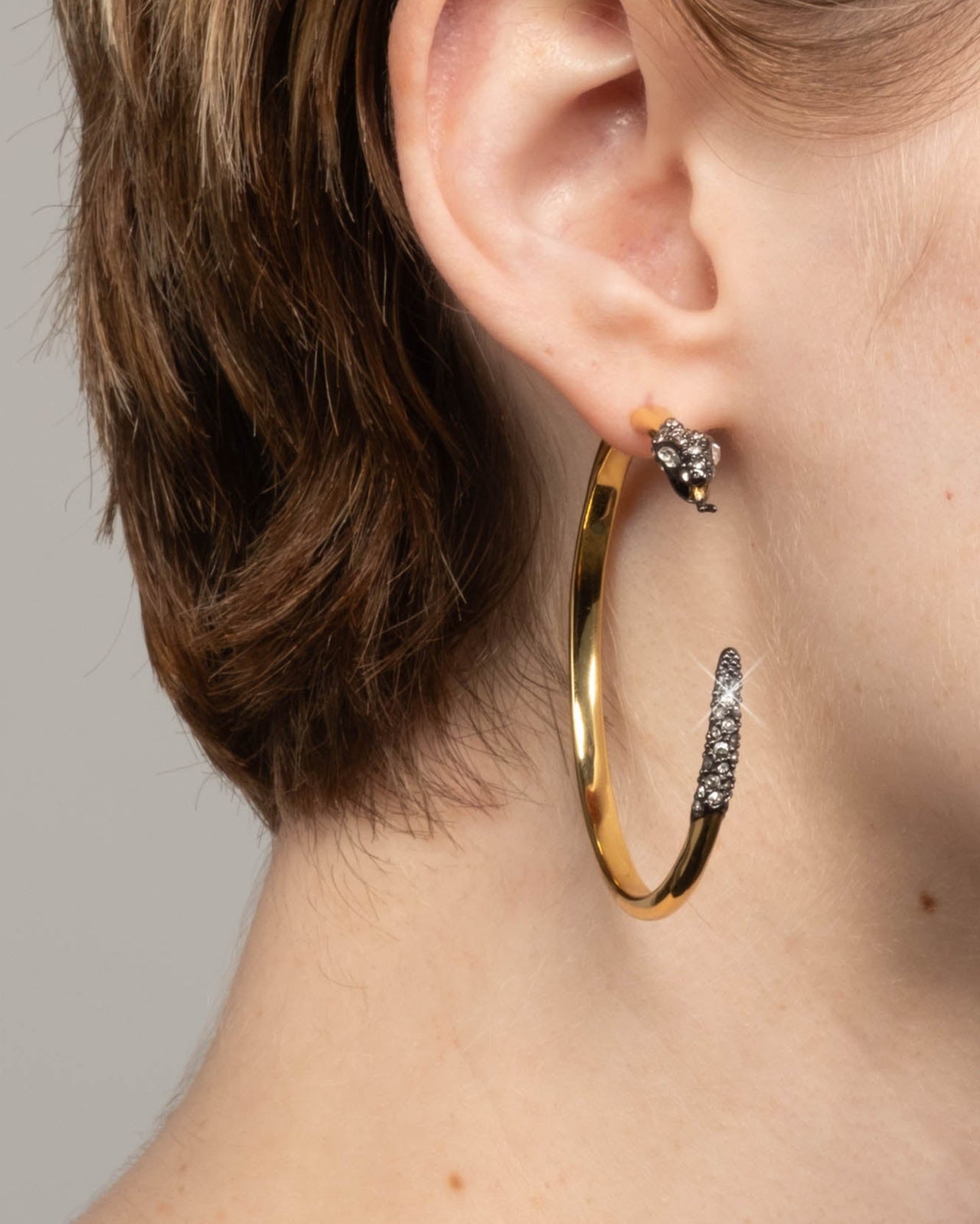 Crystal Viper Front Back Hoop Earring - Photo 2