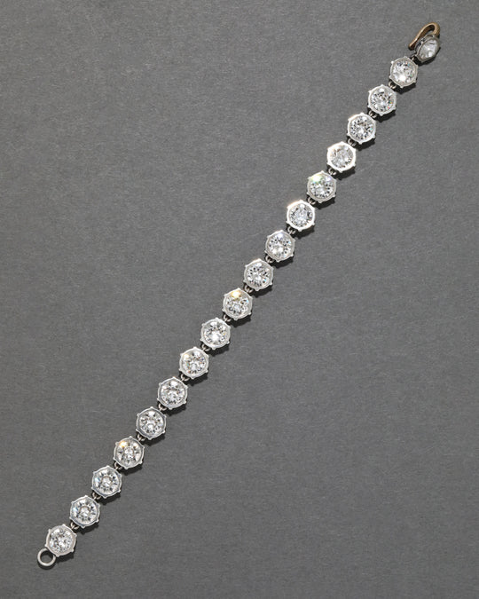 Golden Tennis Bracelet Adorned With Brilliant Crystals