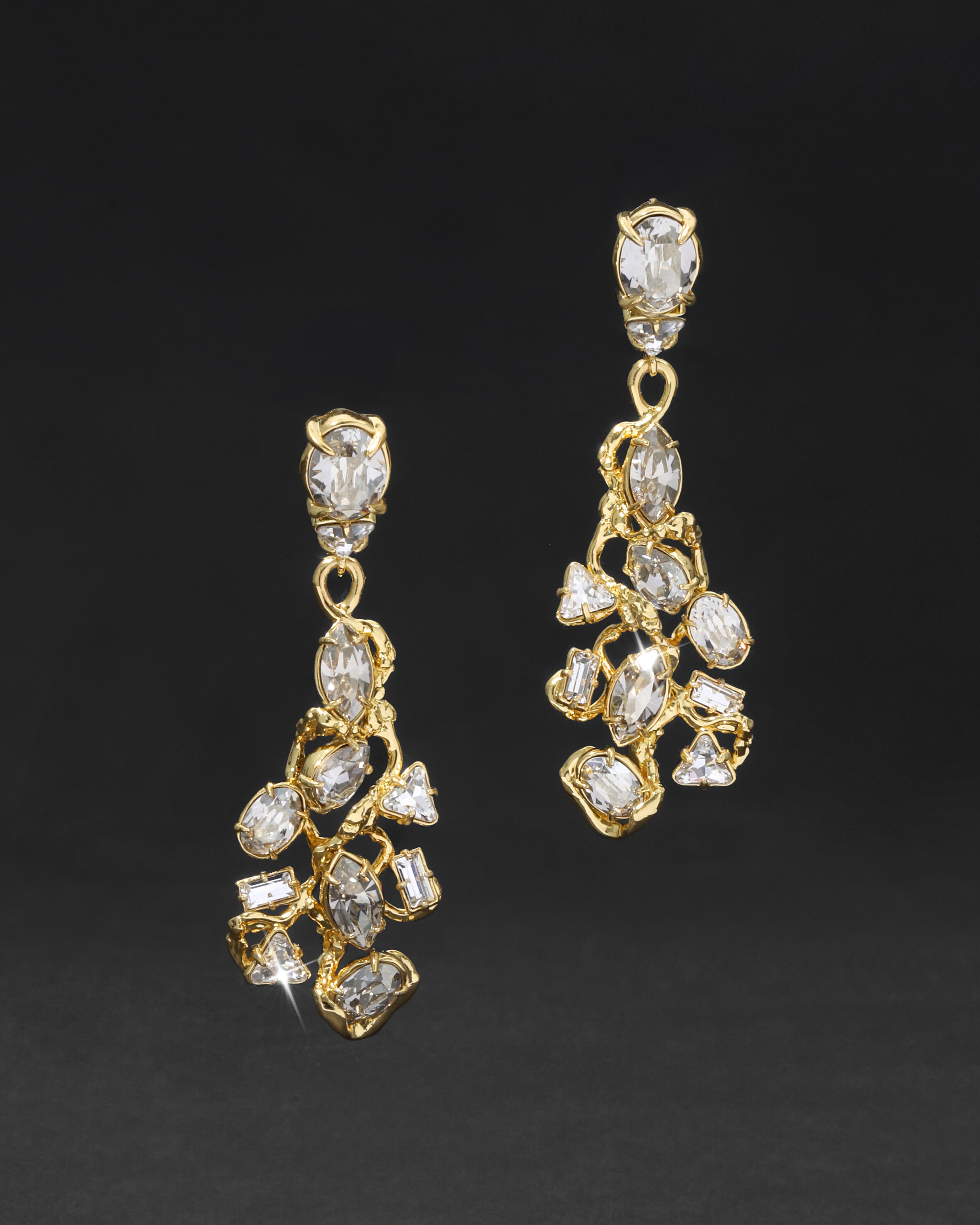 Éclat Crystal Studded Leverback Drop Earring
