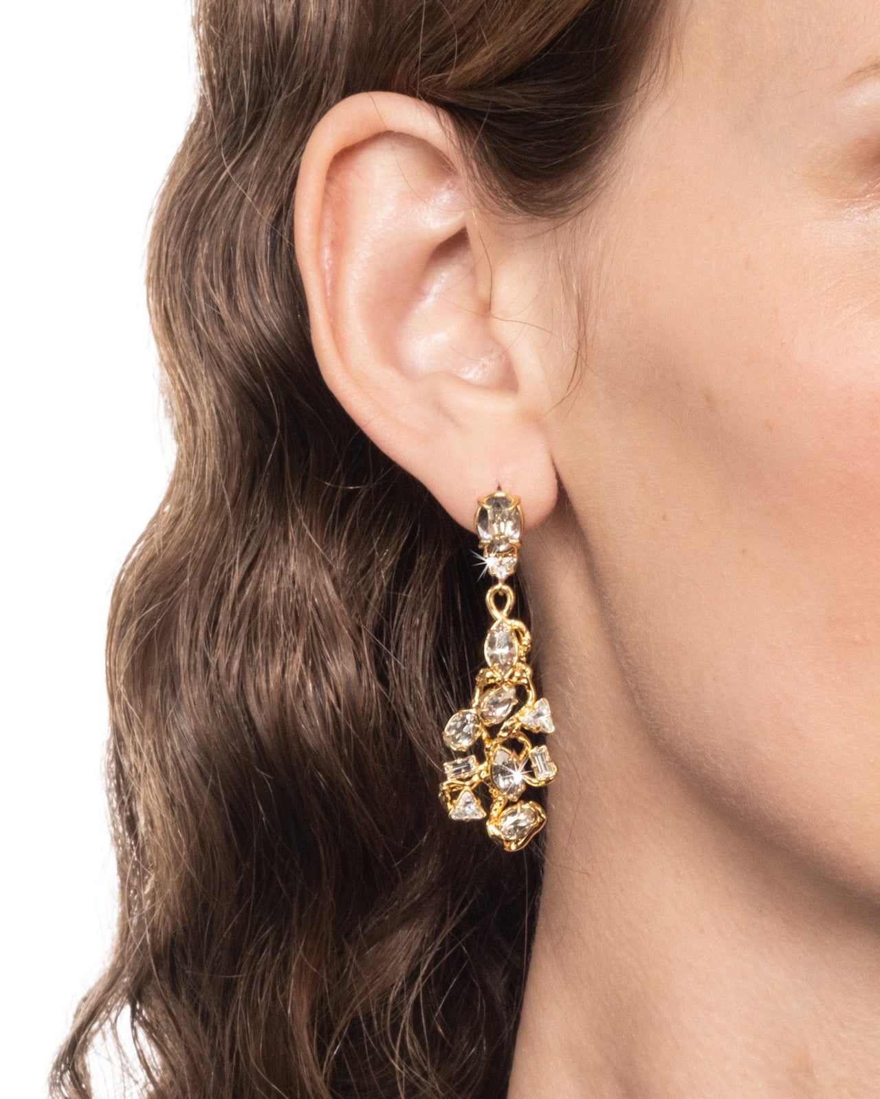 Éclat Crystal Studded Leverback Drop Earring - Photo 2