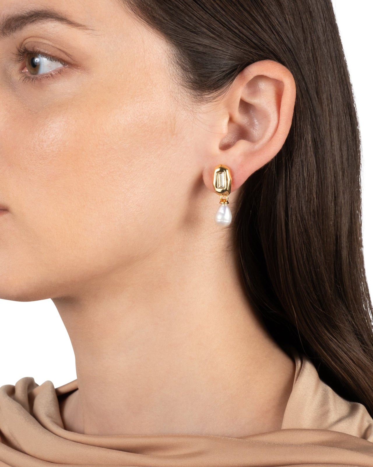 Crystal Freshwater Pearl Drop Earring - Photo 2