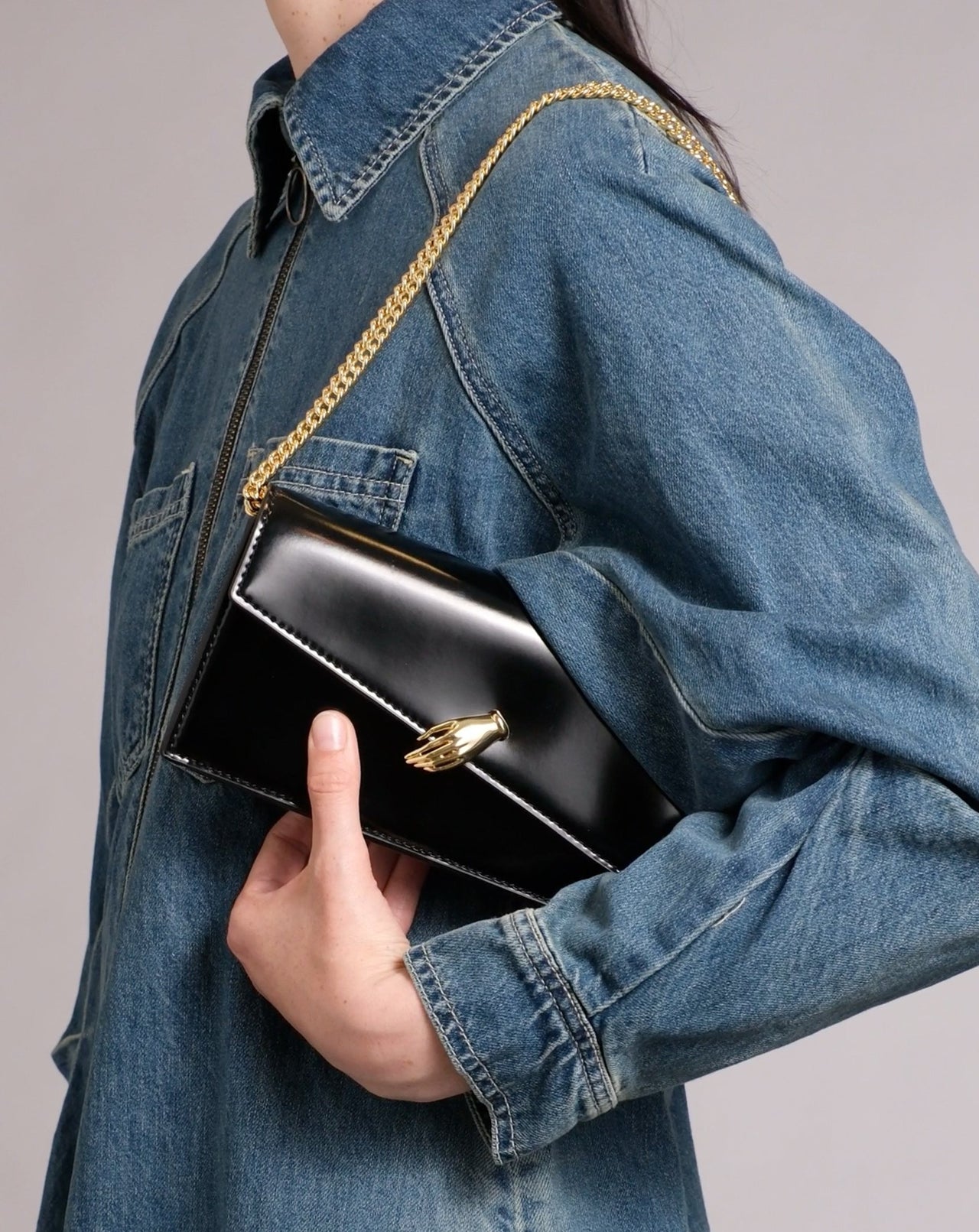In My Dreams Chain Crossbody Purse - Black - Photo 2