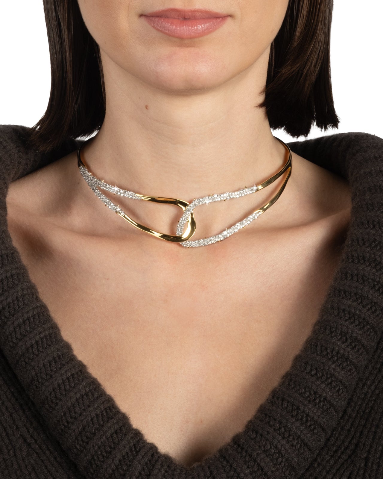Freeform Pavé Intertwined Collar Necklace - Photo 2