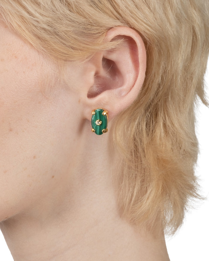 Georgian Stone Post Earring- Malachite - Photo 2
