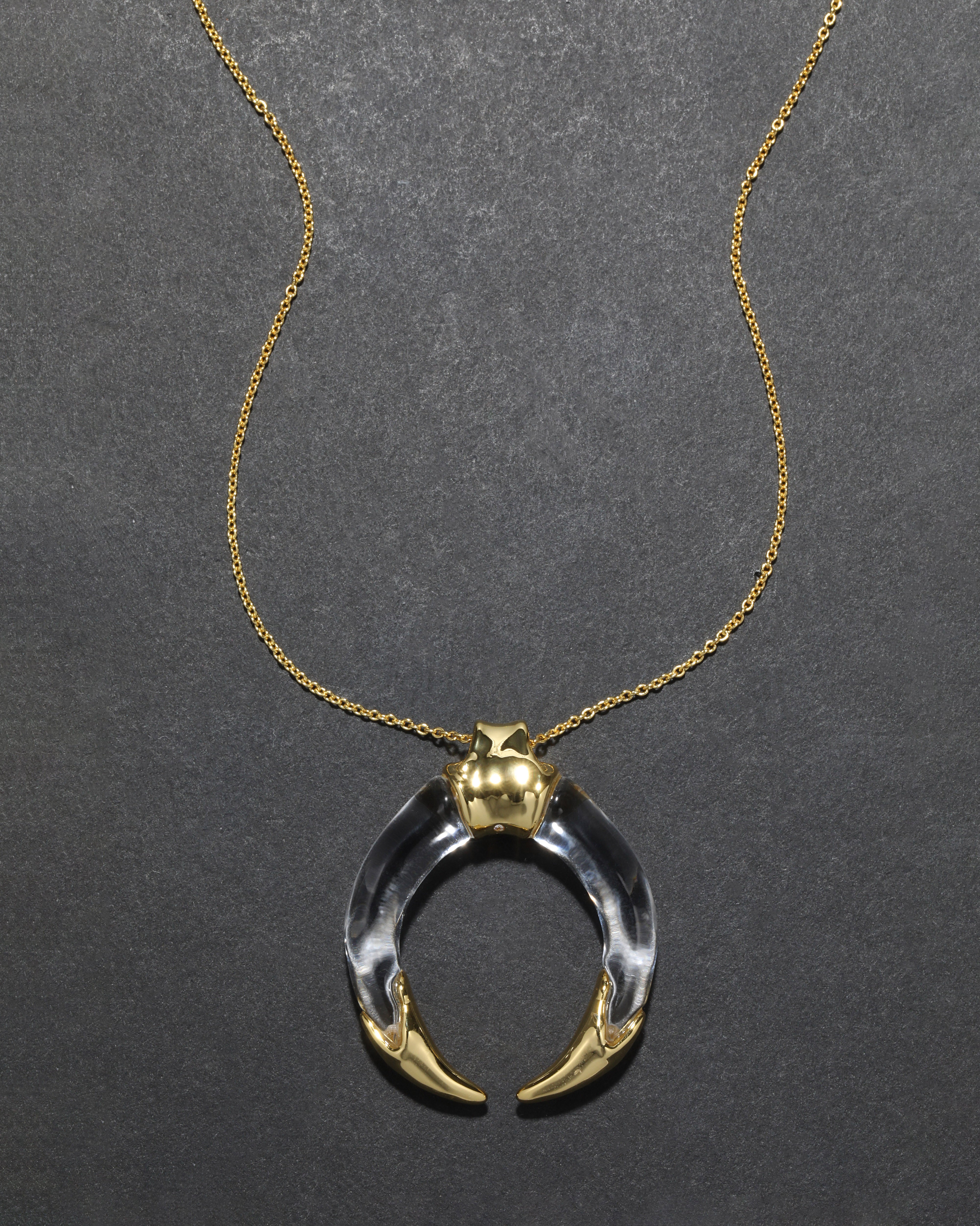 Gilded Tusk Lucite Necklace