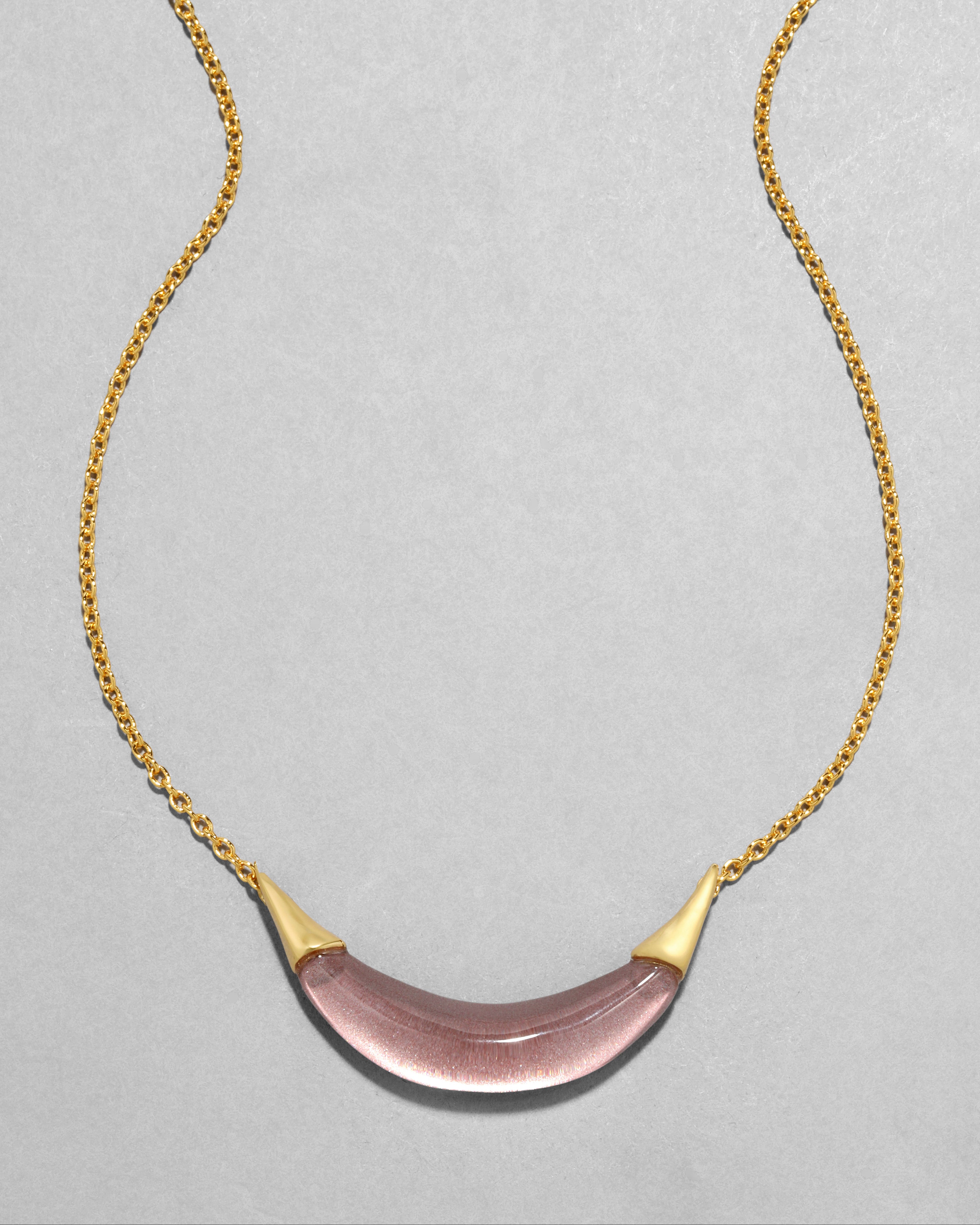 Gold Capped Crescent Necklace Dusty
