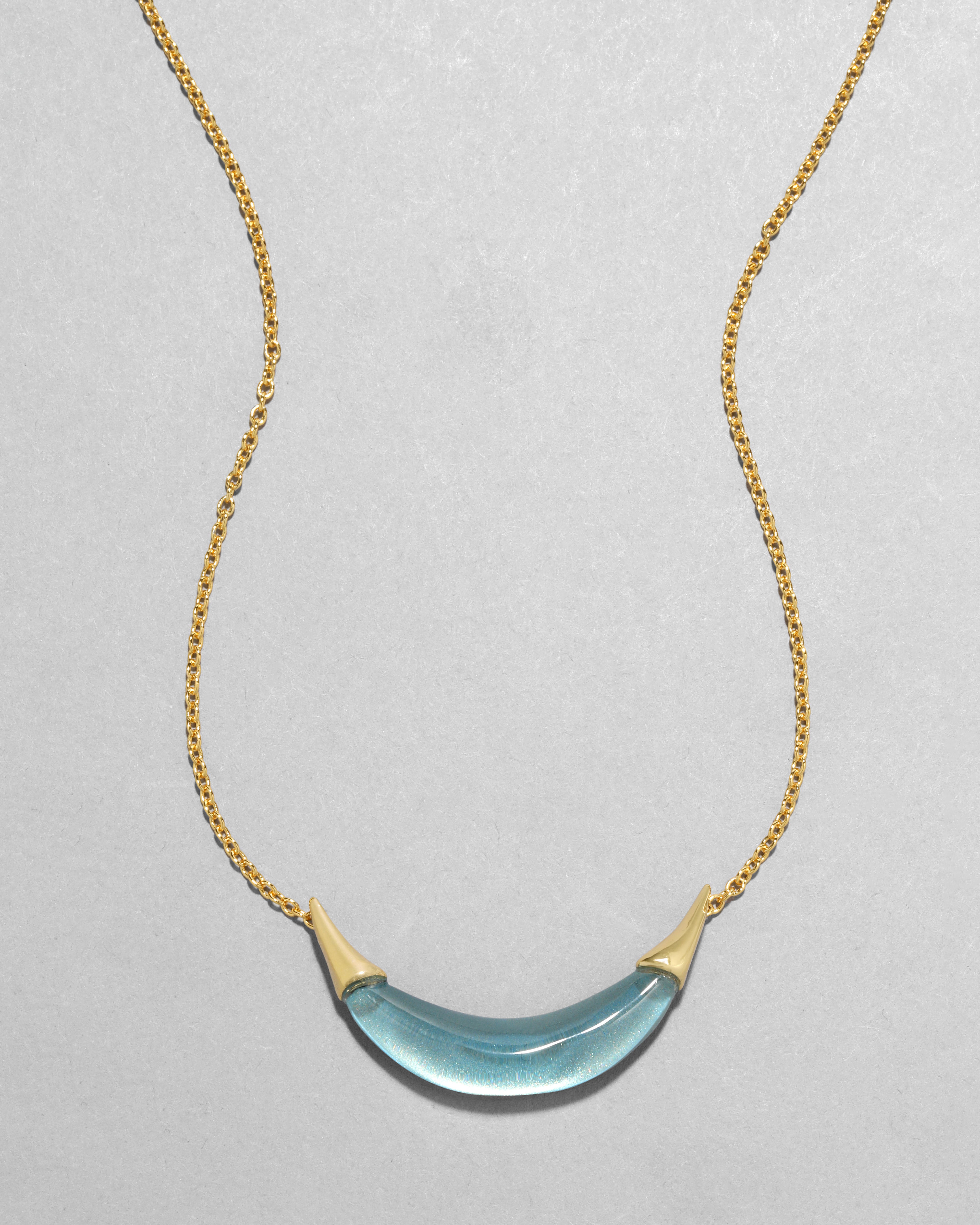 Capped Crescent Necklace Metallic Sky