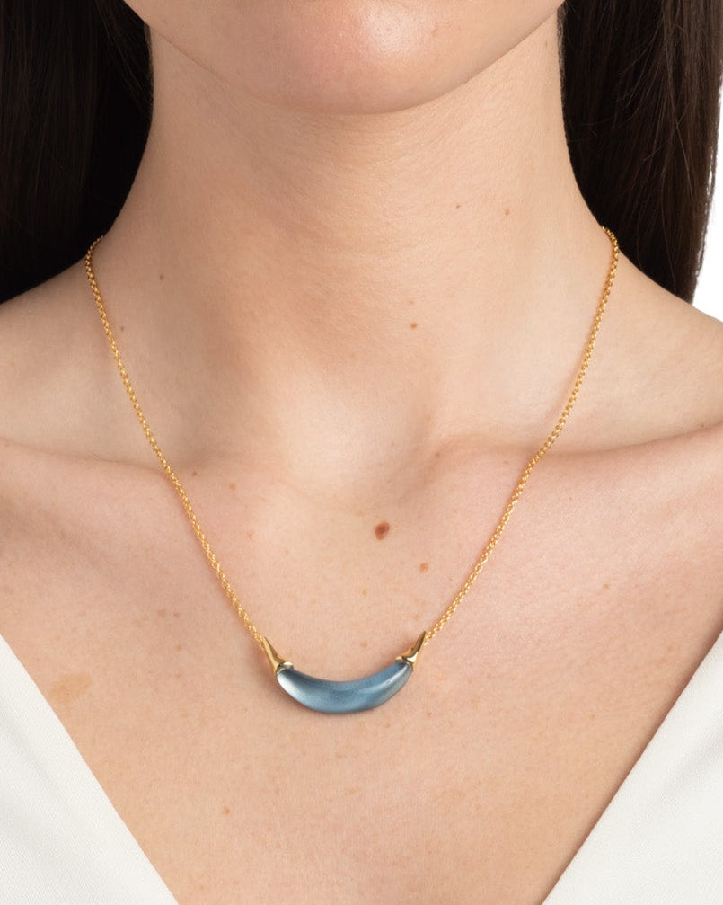 Gold Capped Crescent Necklace- Metallic Sky - Photo 2